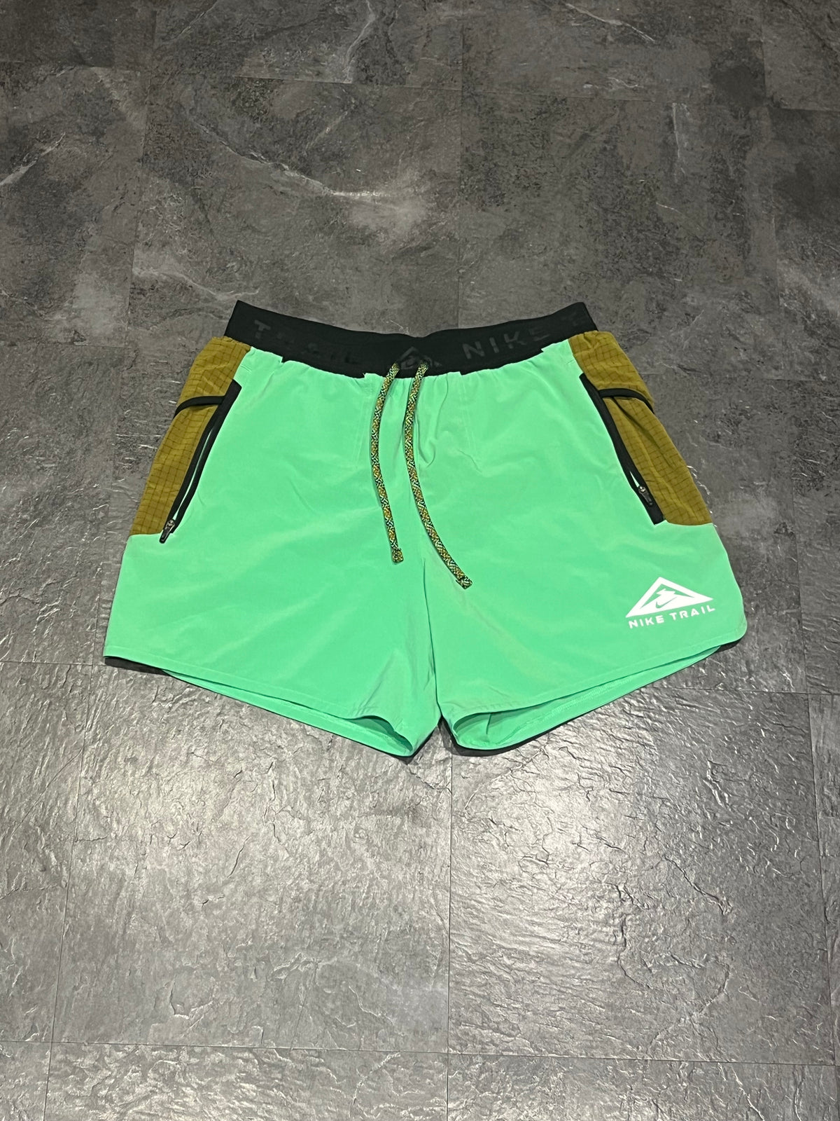 Mint Nike Men’s Dri Fit Trail “Second Sunrise” 7” Brief Lined Running Shorts