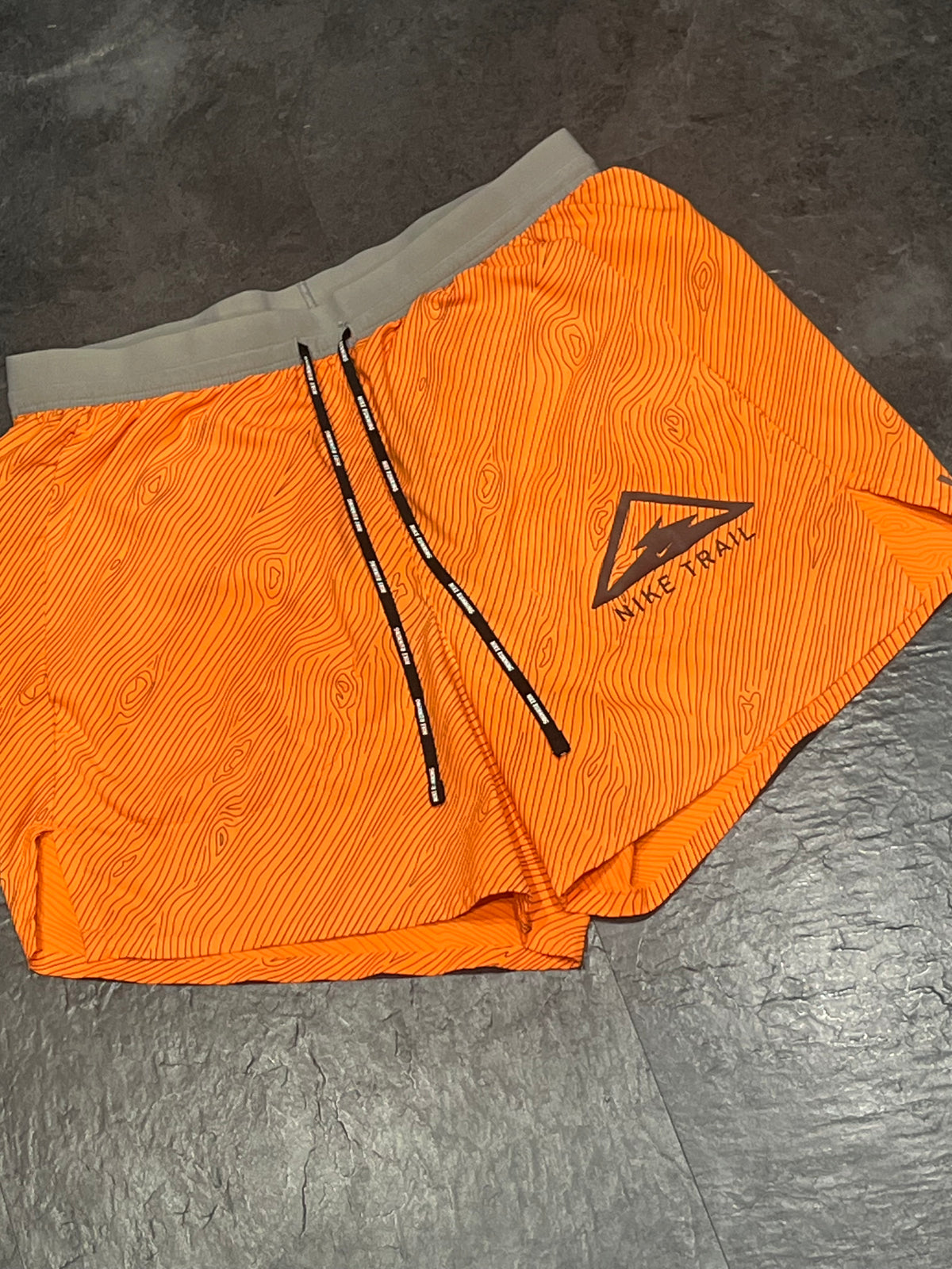 Orange Nike Men’s Dri Fit Trail 5” Brief Lined Running Shorts