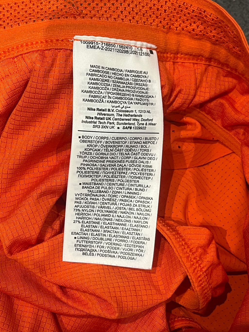 Orange & Ghost Green Nike Men’s Dri Fit ADV Aeroswift 4” Racing Split Shorts