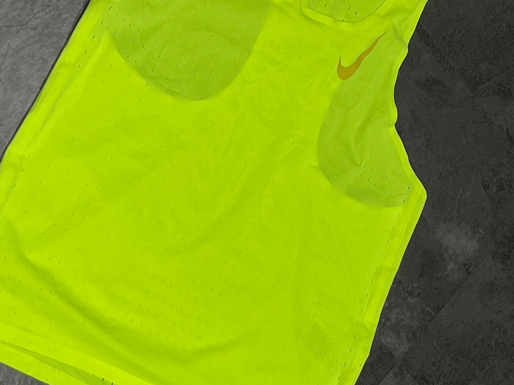 Neon Yellow Nike Men’s Dri Fit ADV Racing Singlet