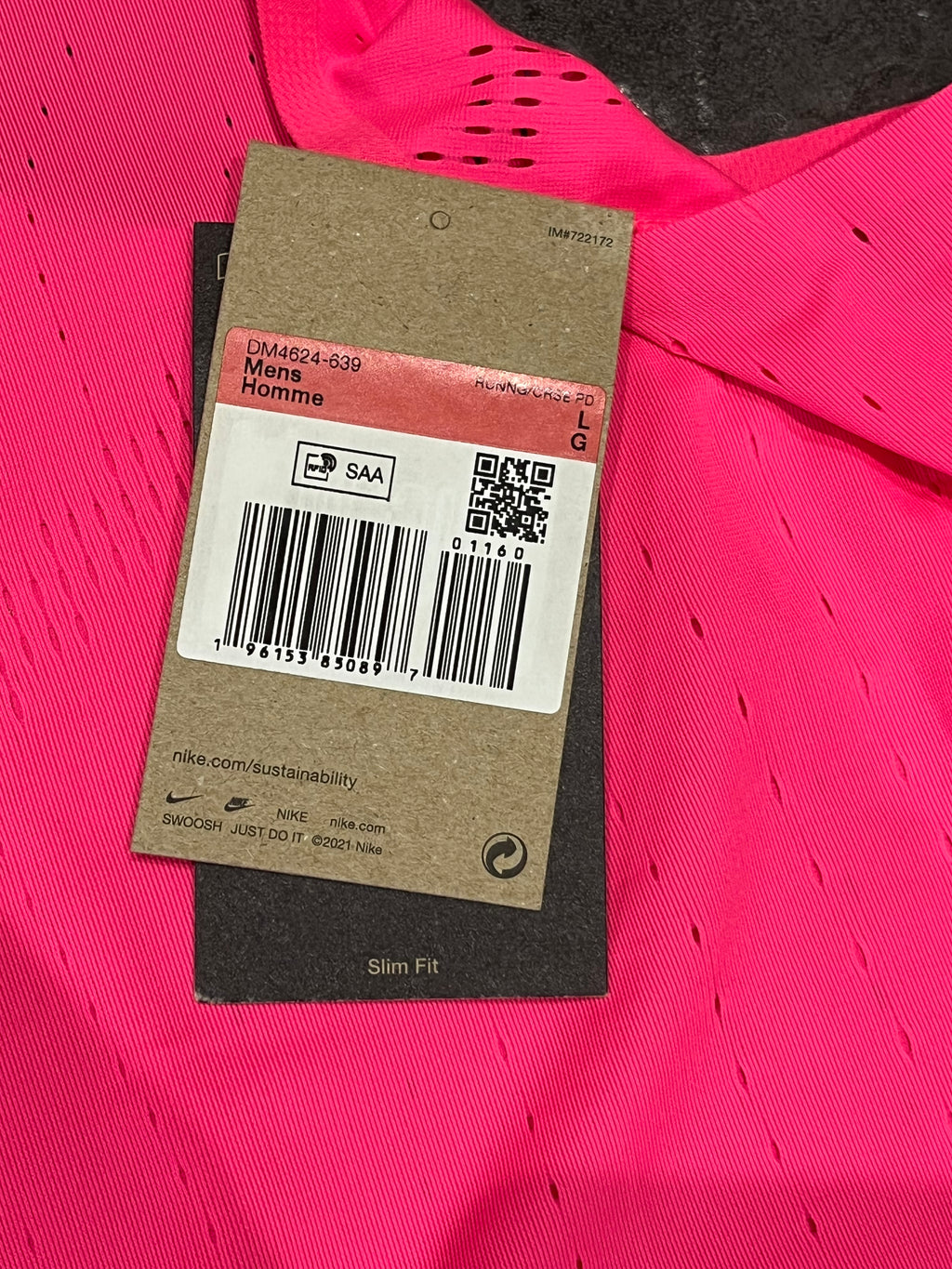 Pink & White Nike Men’s Dri Fit ADV AeroSwift Racing Singlet
