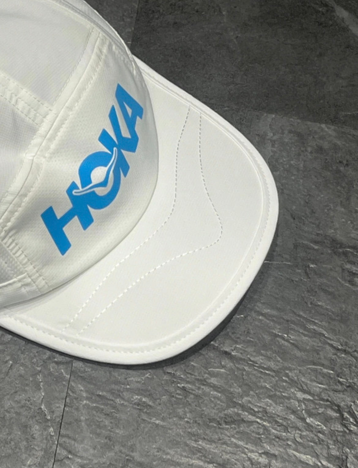 White & Blue HOKA One One Unisex Lightweight Running Cap