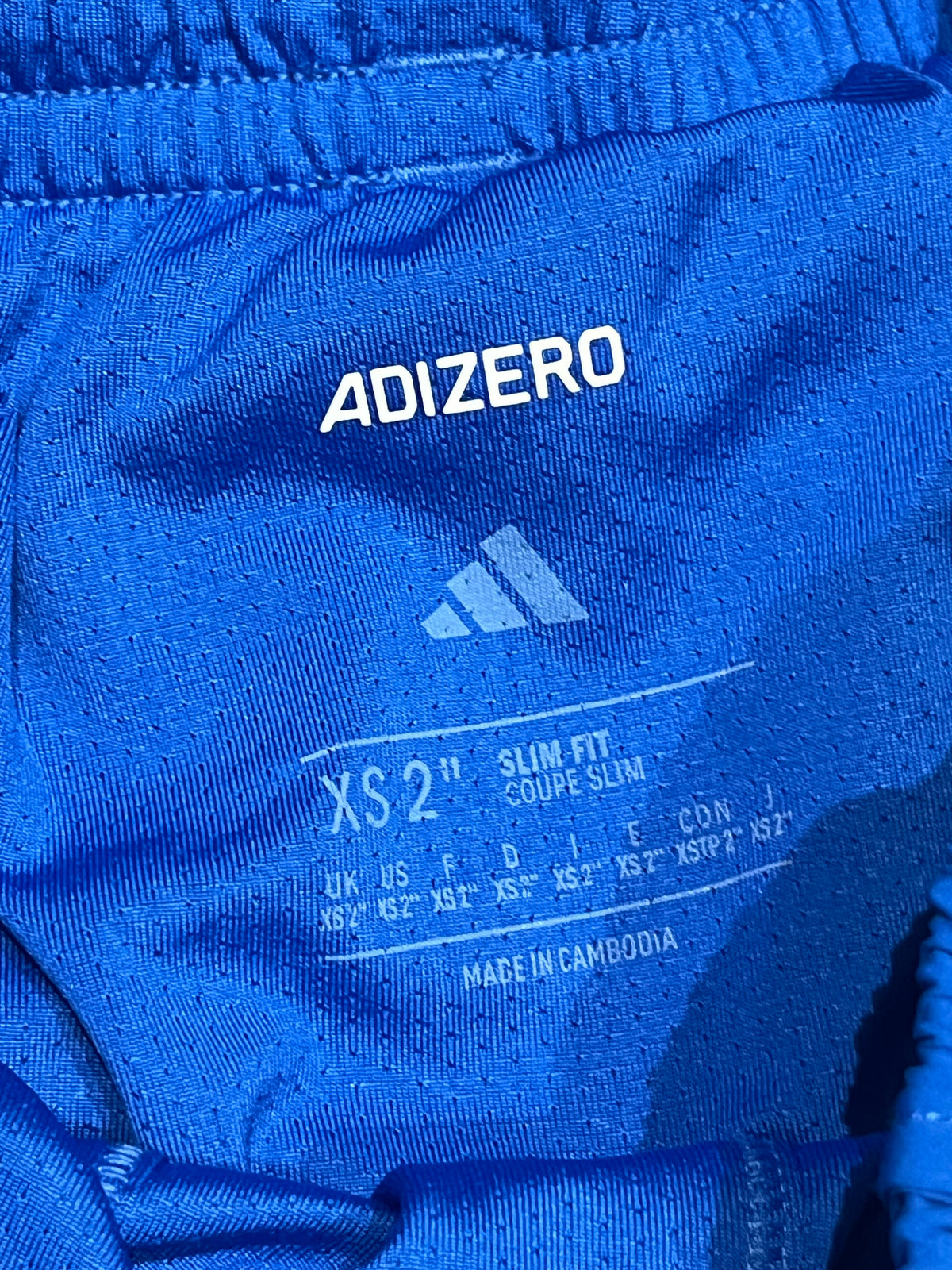 Blue/Yellow Adidas Men’s Adizero 2” Racing Split Shorts