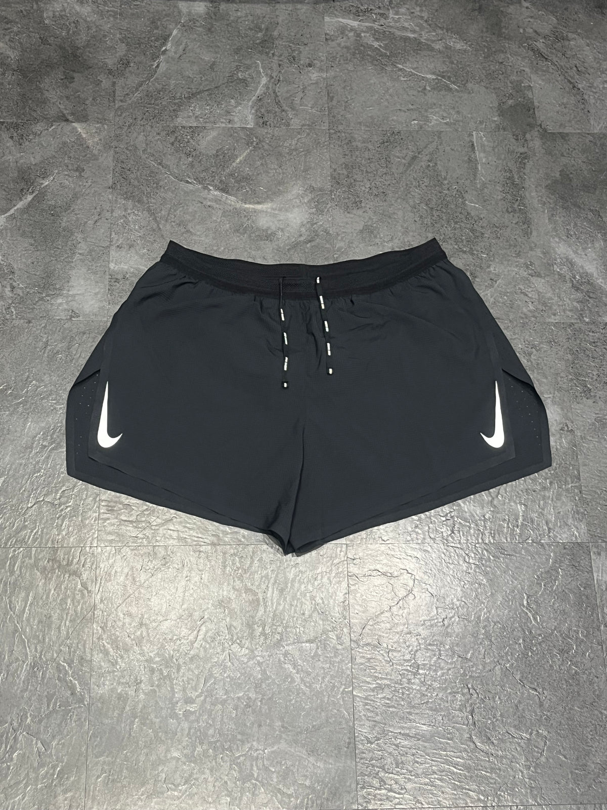 Black/White Nike Men’s Dri Fit ADV Aeroswift 4” Racing Split Shorts