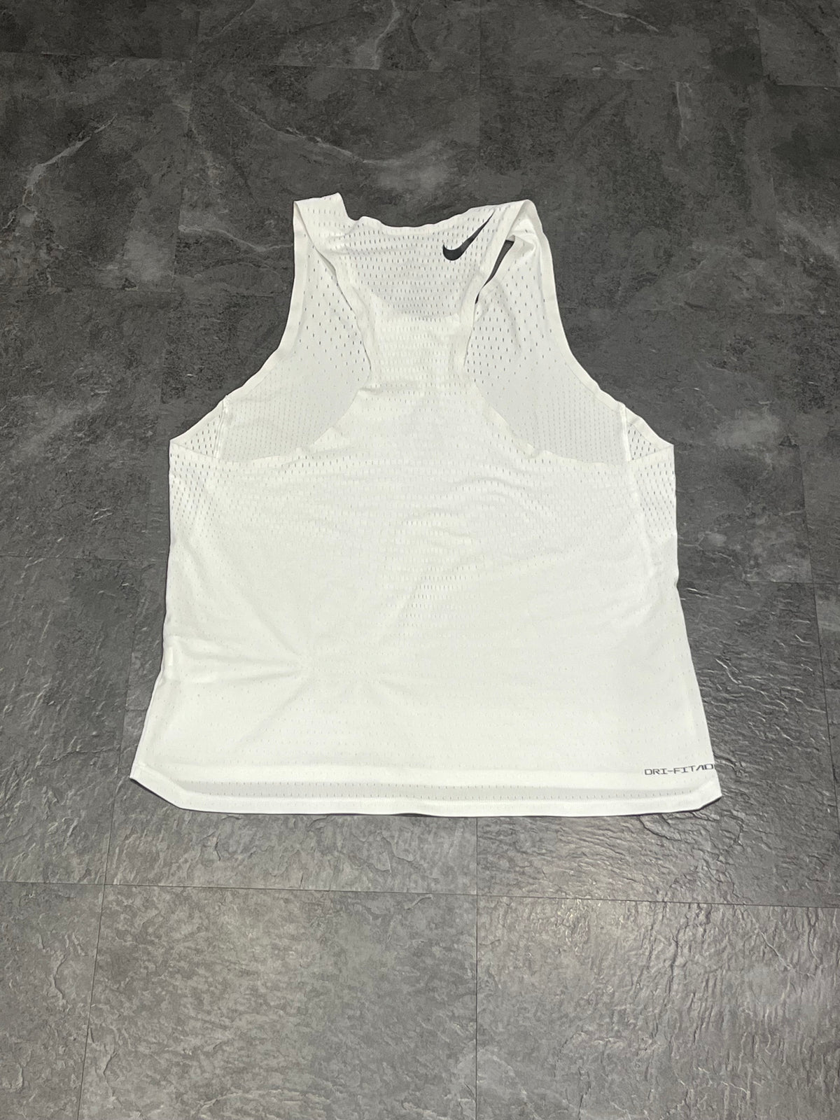 White & Black Nike Men’s Dri Fit ADV Aeroswift Racing Singlet