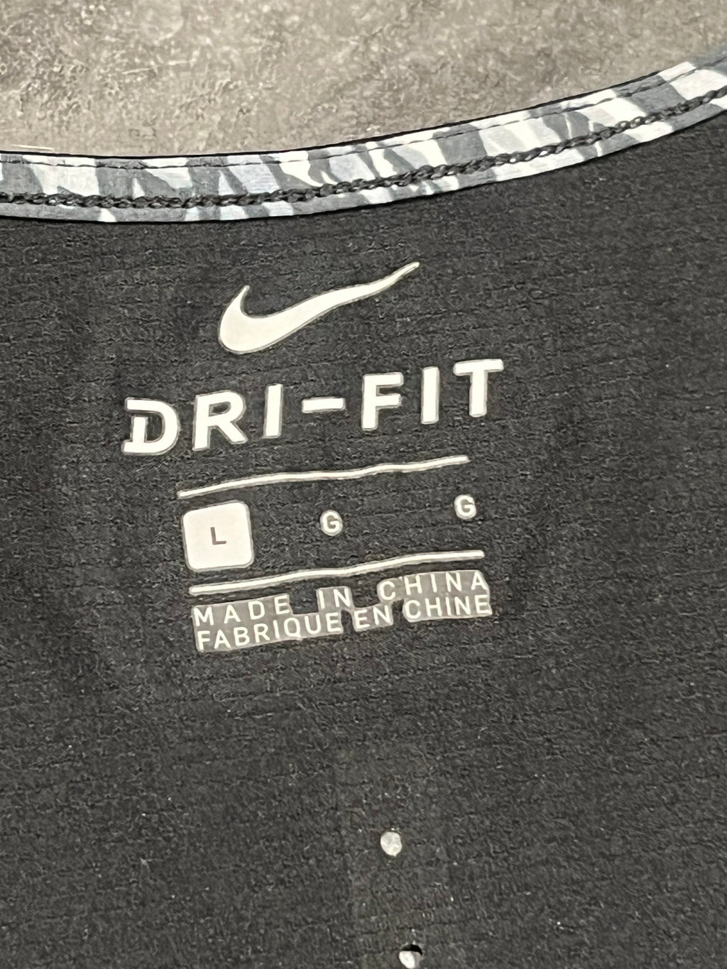 Grey/White Geometric Nike Men’s Dri Fit Racerback Running Singlet
