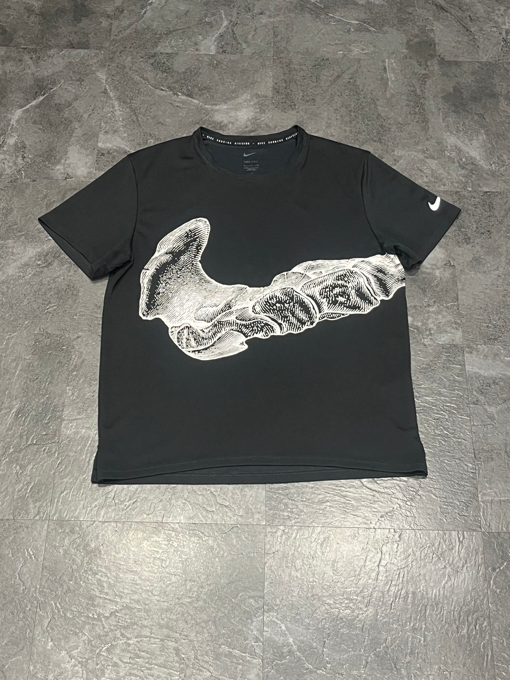 Black & White Nike Men’s Dri Fit Running Division “Bone” T Shirt