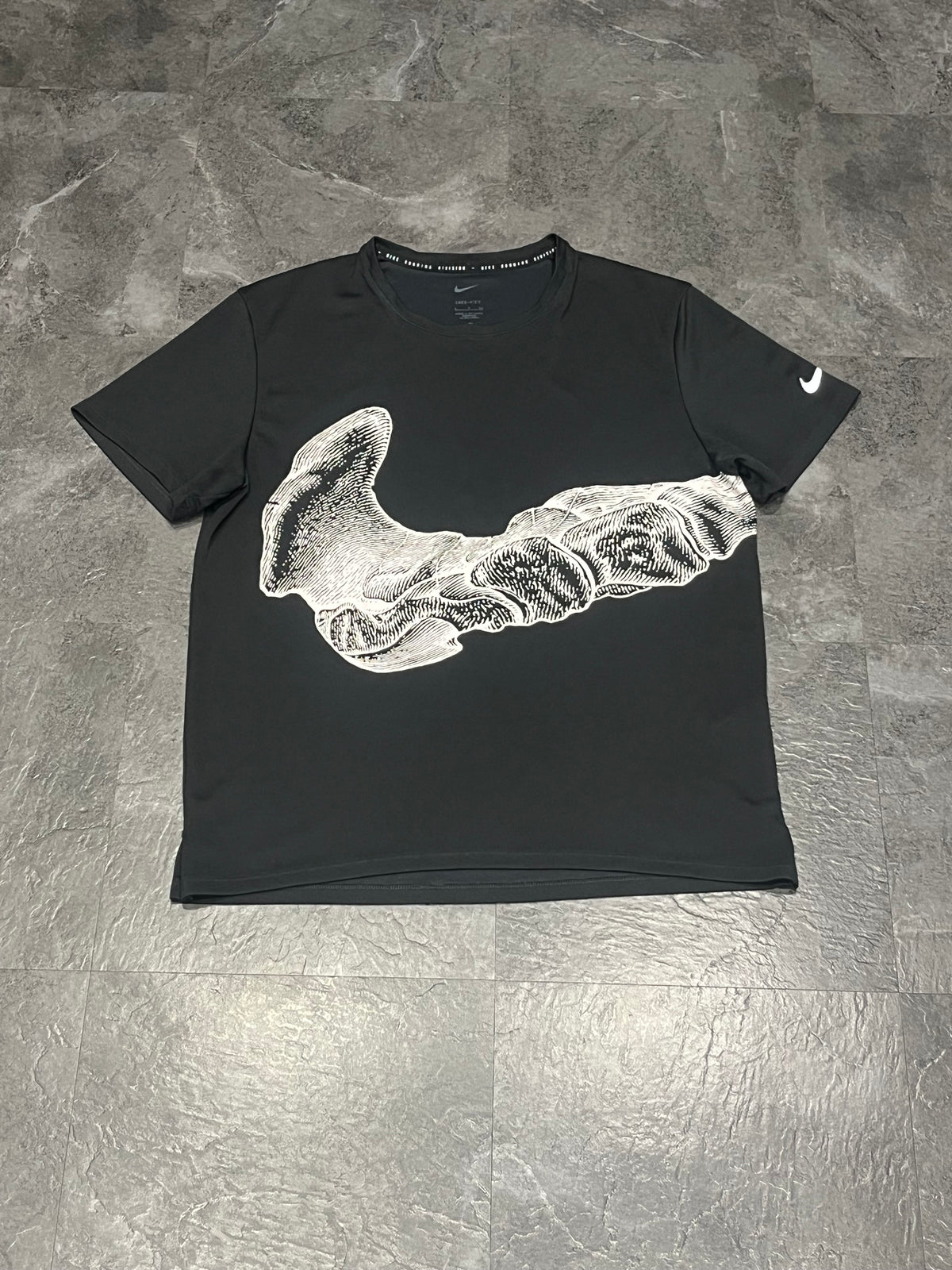 Black & White Nike Men’s Dri Fit Running Division “Bone” T Shirt