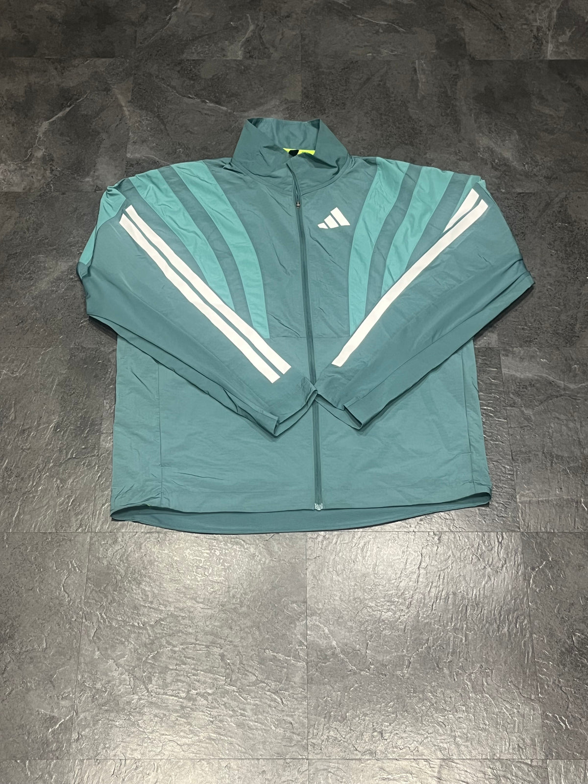 Teal Adidas Adizero Mens Archive Lightweight Running Jacket