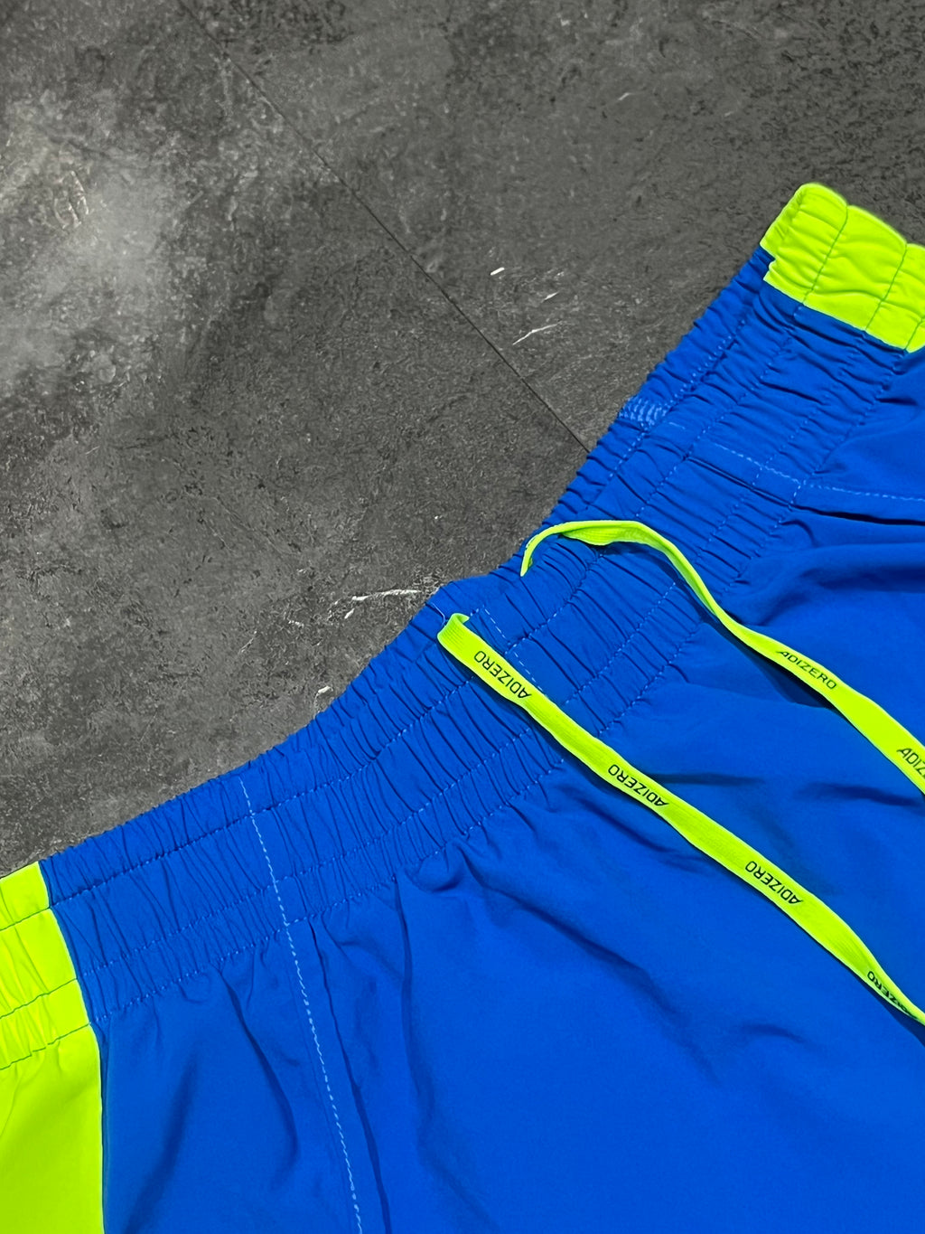 Blue/Yellow Adidas Men’s Adizero 2” Racing Split Shorts