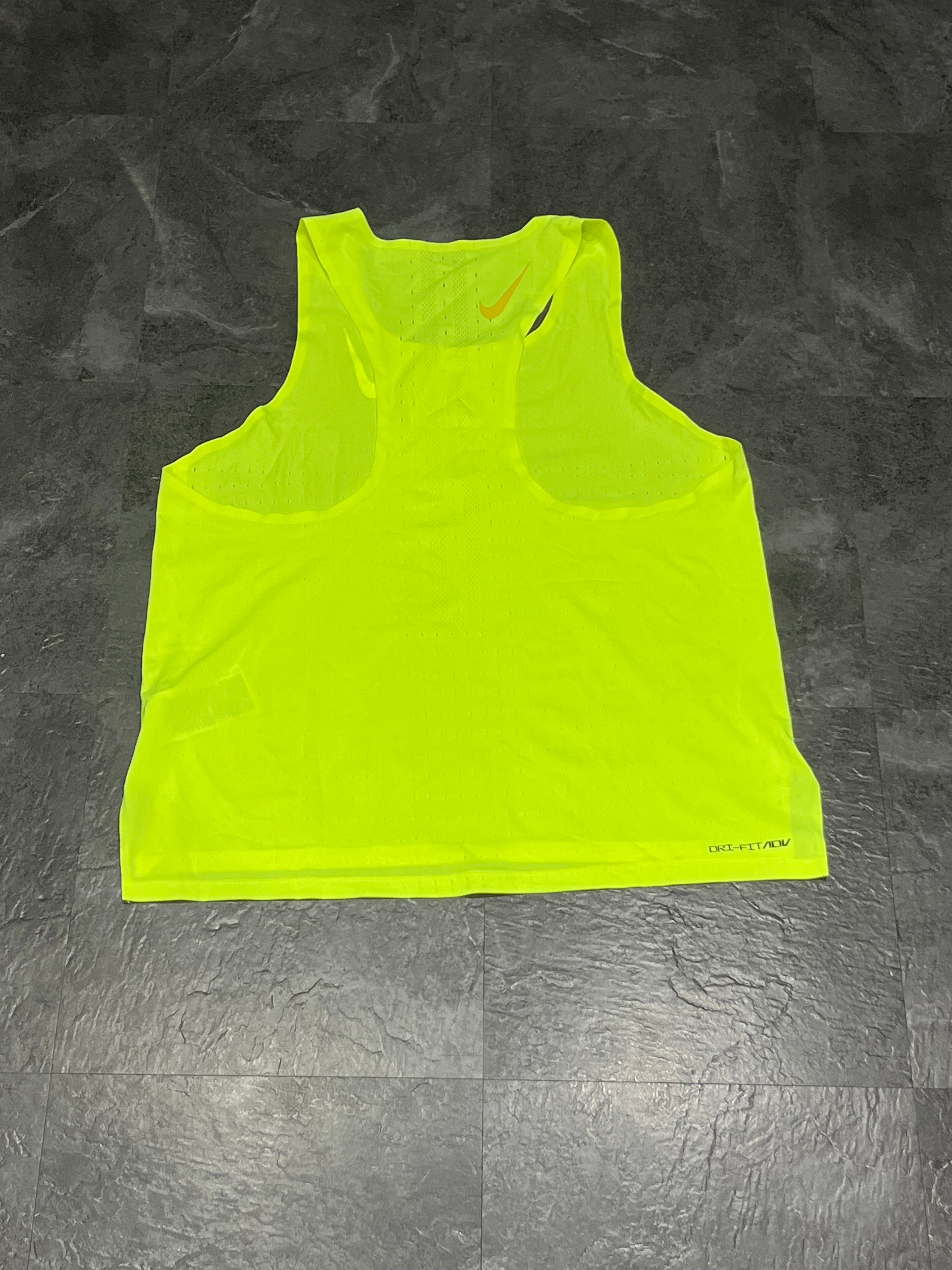 Neon Yellow Nike Men’s Dri Fit ADV Racing Singlet
