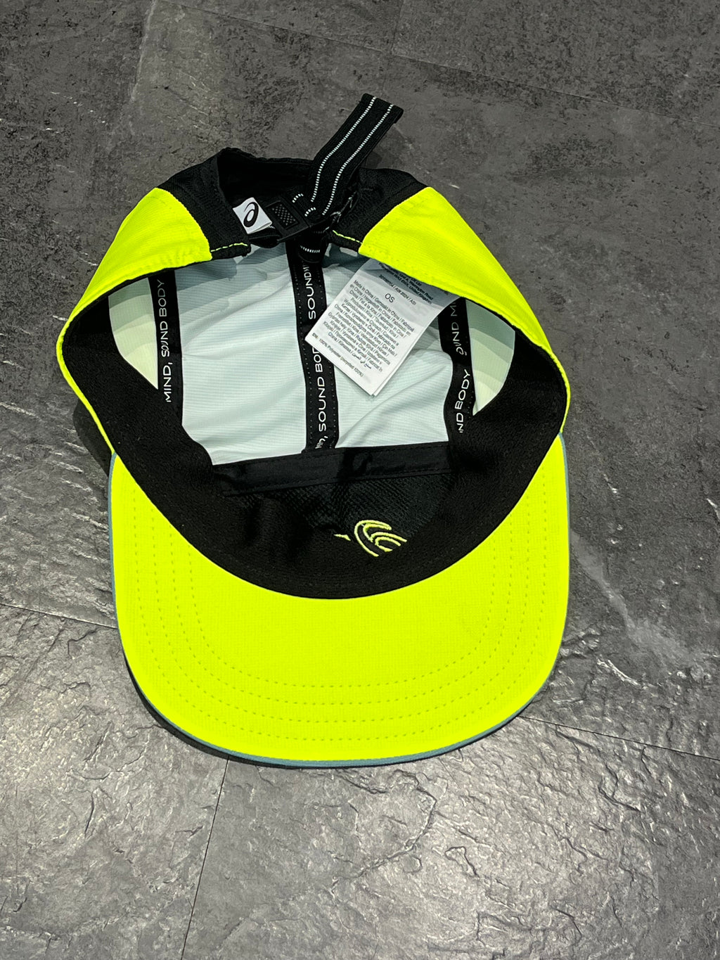 Light Green/Bright Yellow/Black Asics 5 Panel Running Cap - Unisex