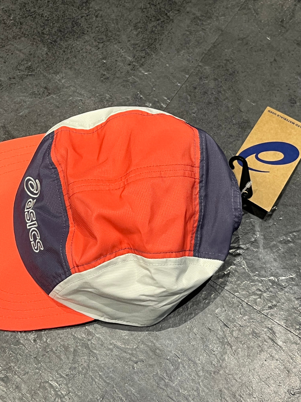 Coral Reef/Purple/Birch Asics 5 Panel Running Cap