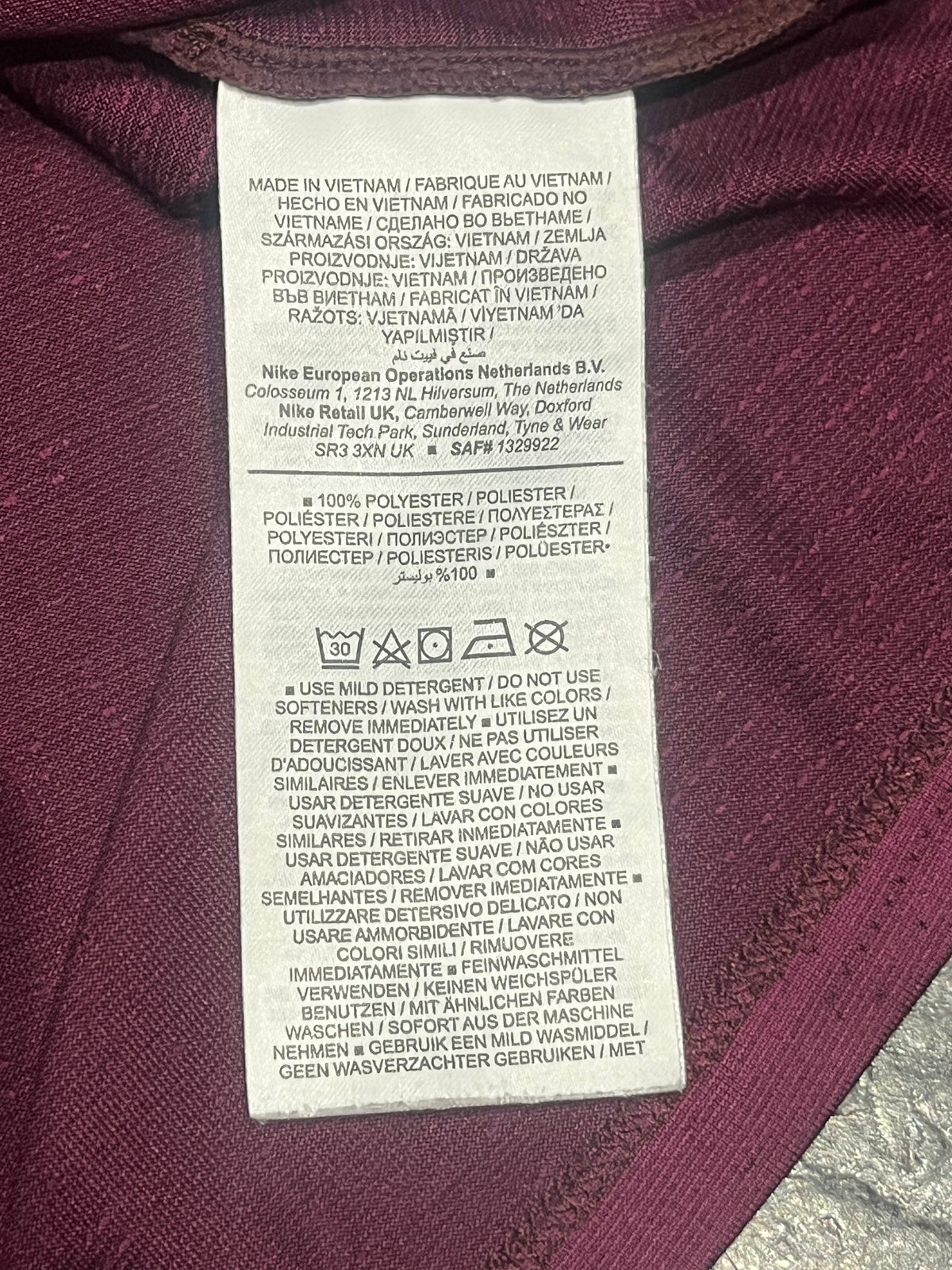 Plum Nike Men’s Dri Fit ADV Running T Shirt