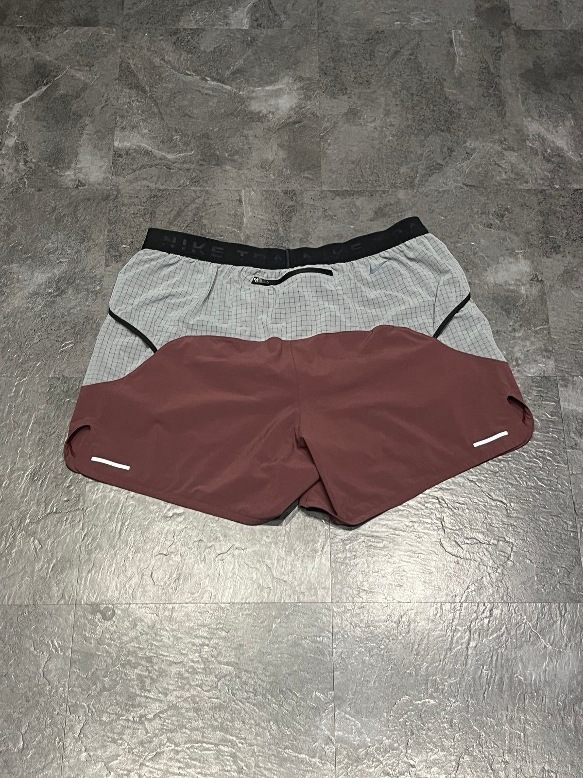 Taupe & Grey Nike Men’s Dri Fit Trail “ Second Sunrise” 5” Brief Lined Running Shorts