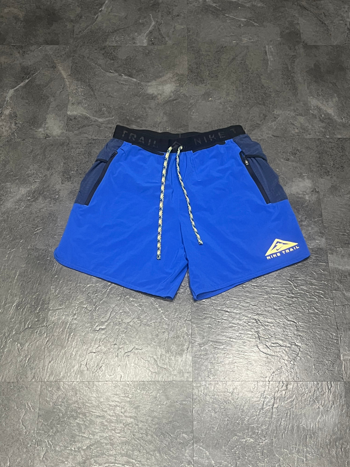 Blue Nike Men’s Dri Fit Trail “Second Sunrise” 7” Brief Lined Running Shorts