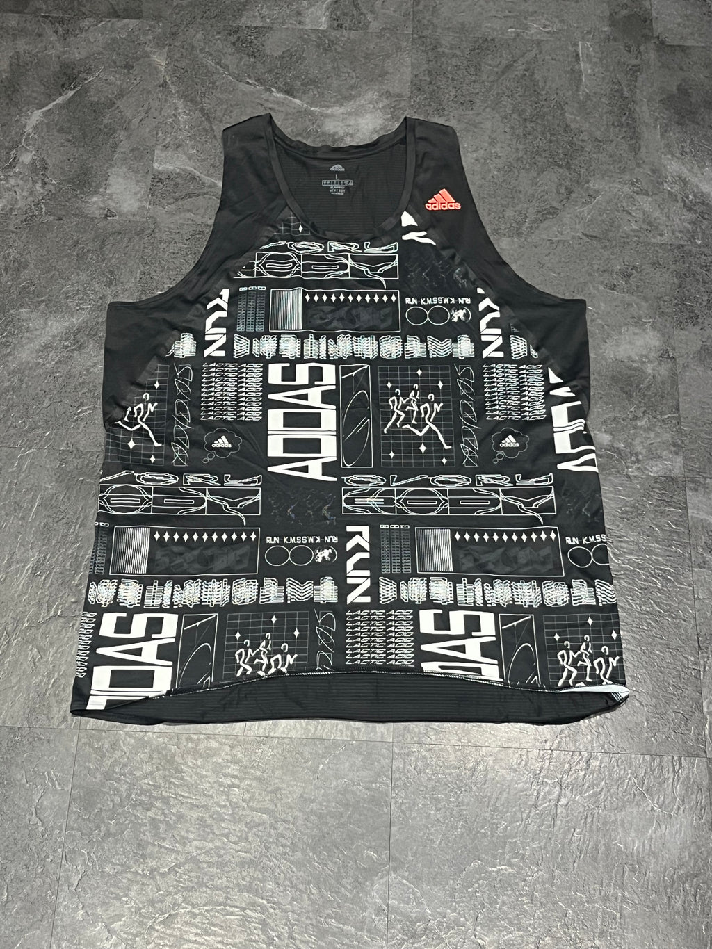 Black/White Adidas Men’s Berlin Marathon 2020 Racing Singlet
