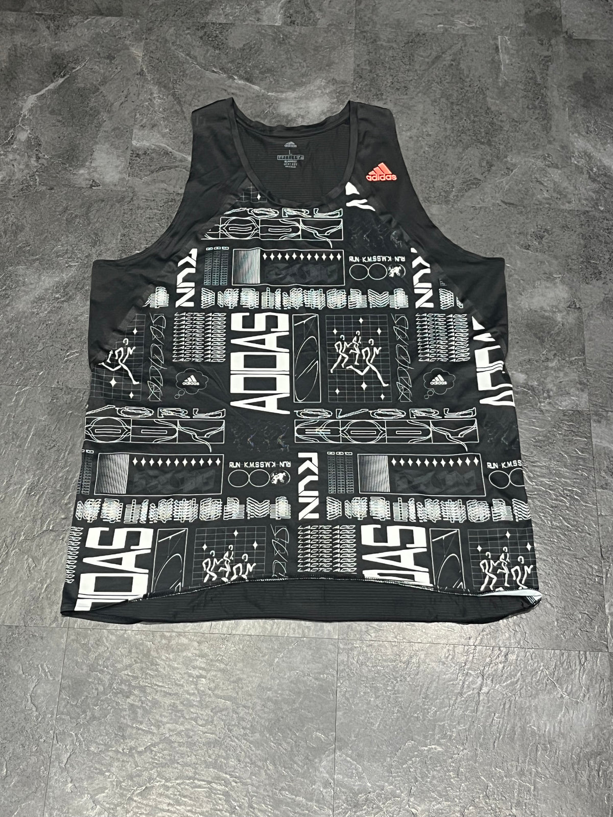 Black/White Adidas Men’s Berlin Marathon 2020 Racing Singlet
