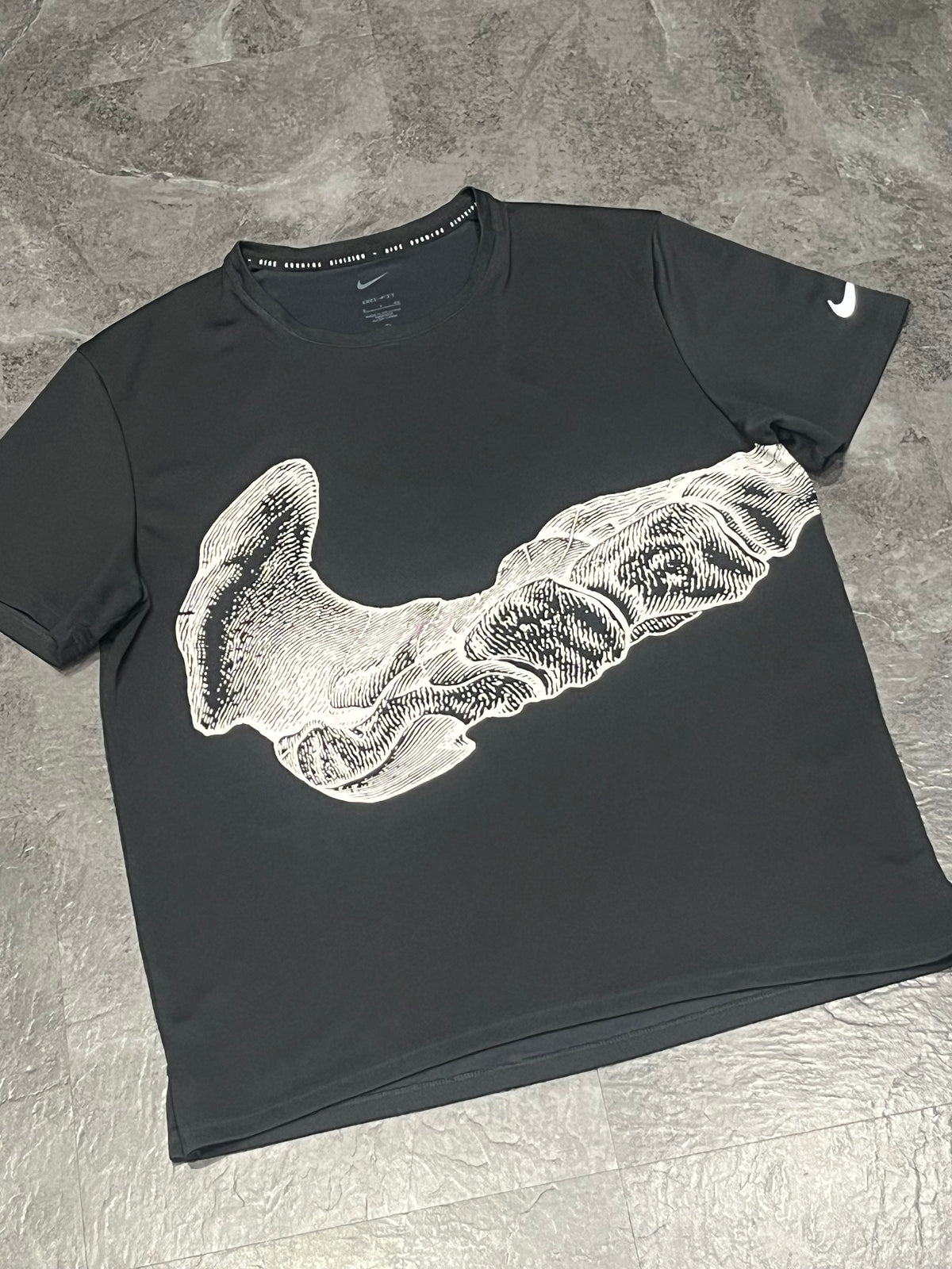 Black & White Nike Men’s Dri Fit Running Division “Bone” T Shirt