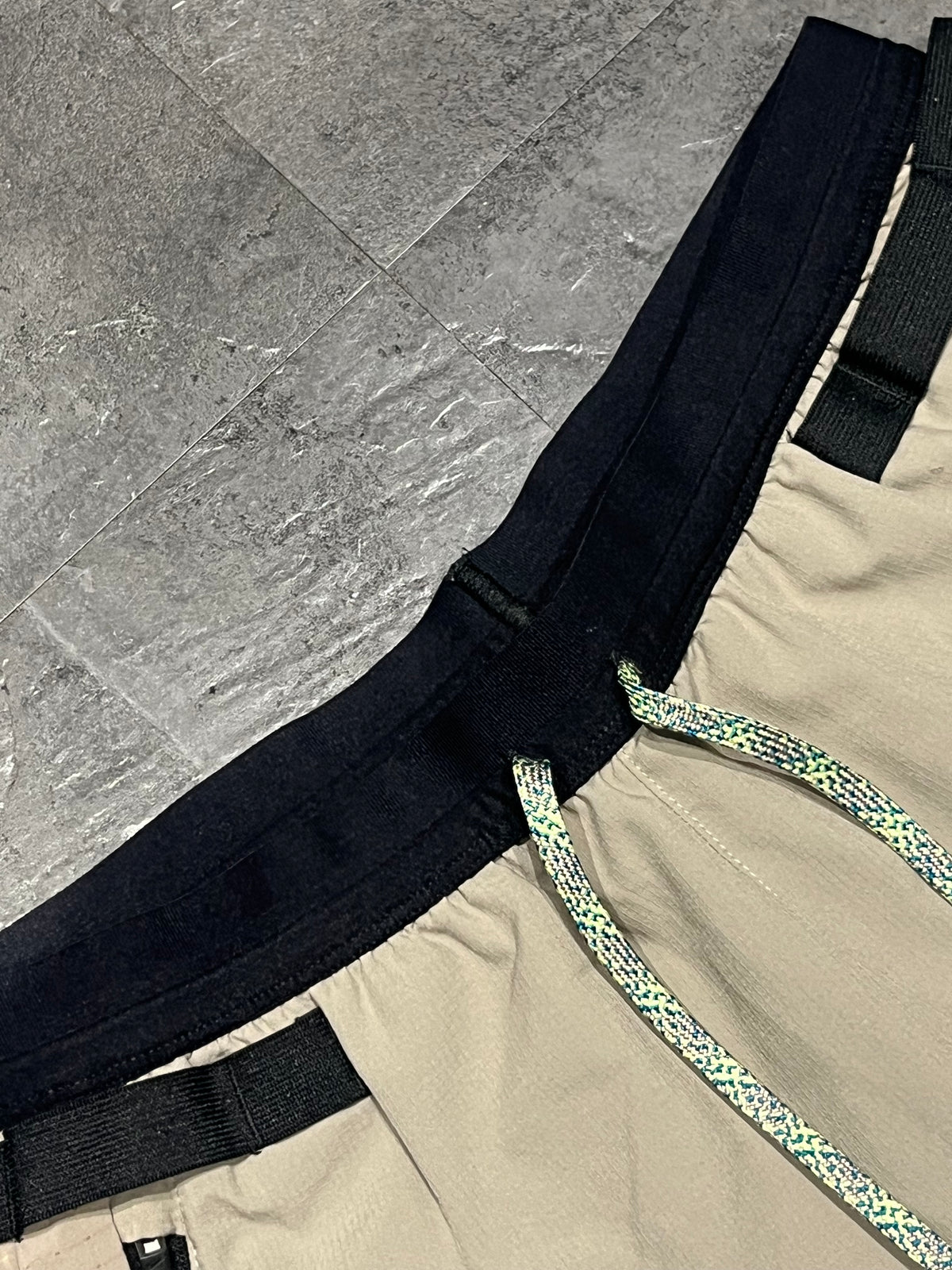 Beige & Light Lemon Nike Men” Dri Fit Trail 5” Brief Lined Running Shorts