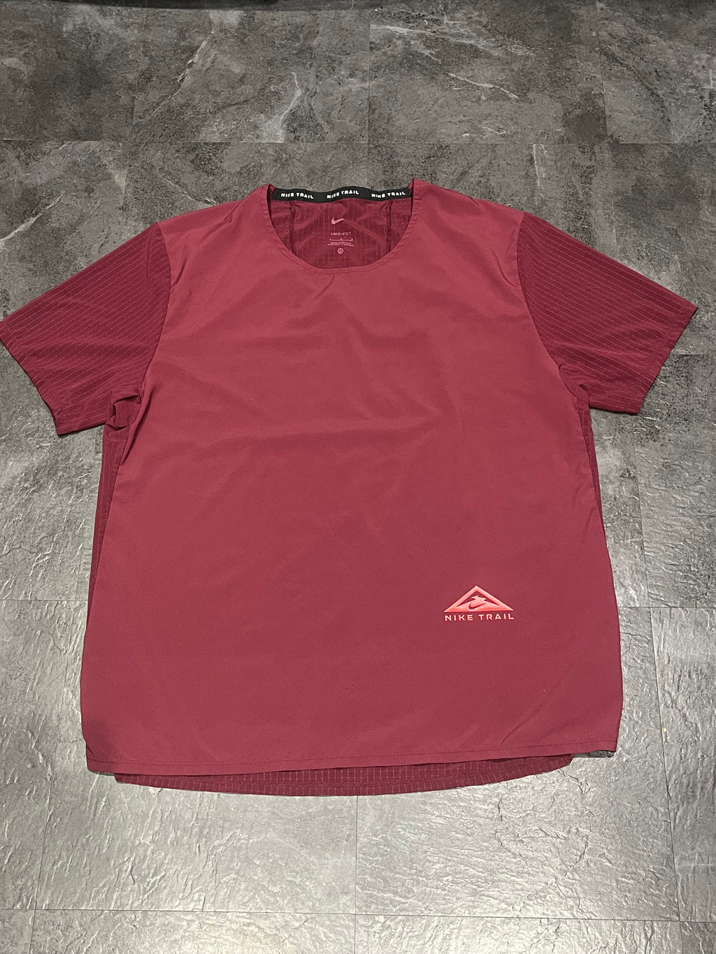 Burgundy Nike Men’s Dri Fit Rise 365 Trail Running T Shirt