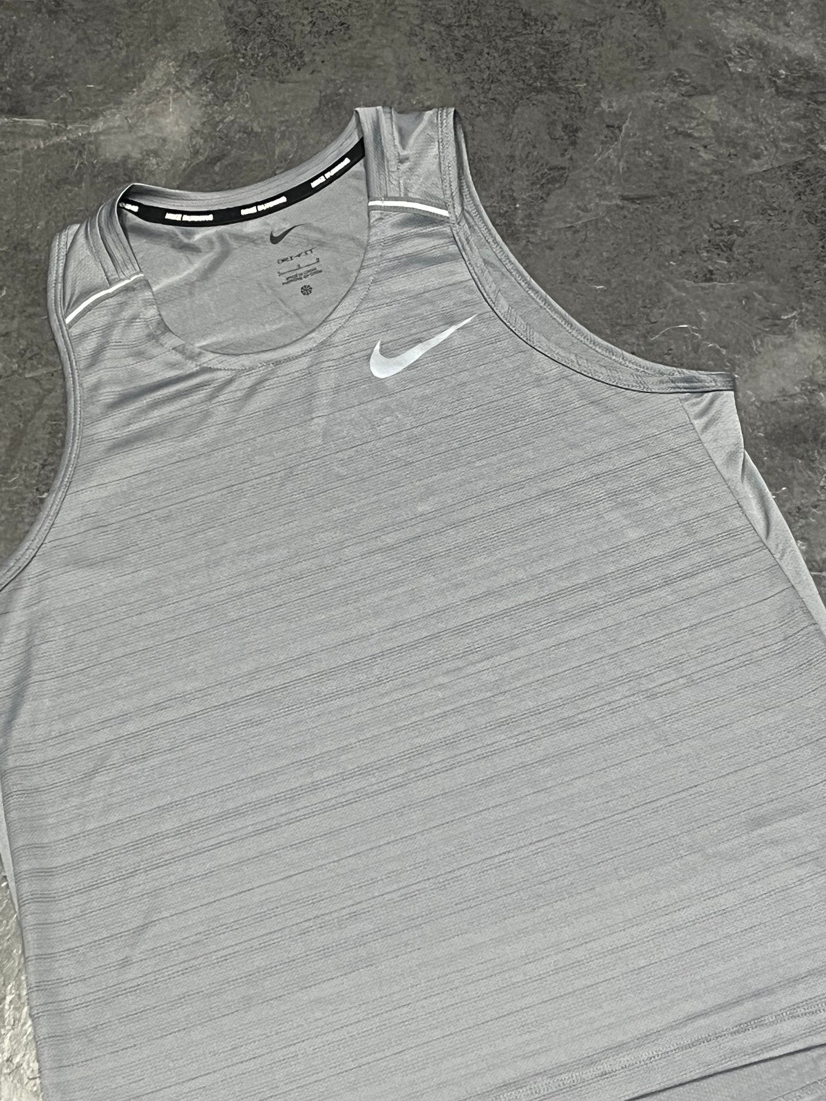 Grey Nike Men’s Dri Fit Miler Running Vest