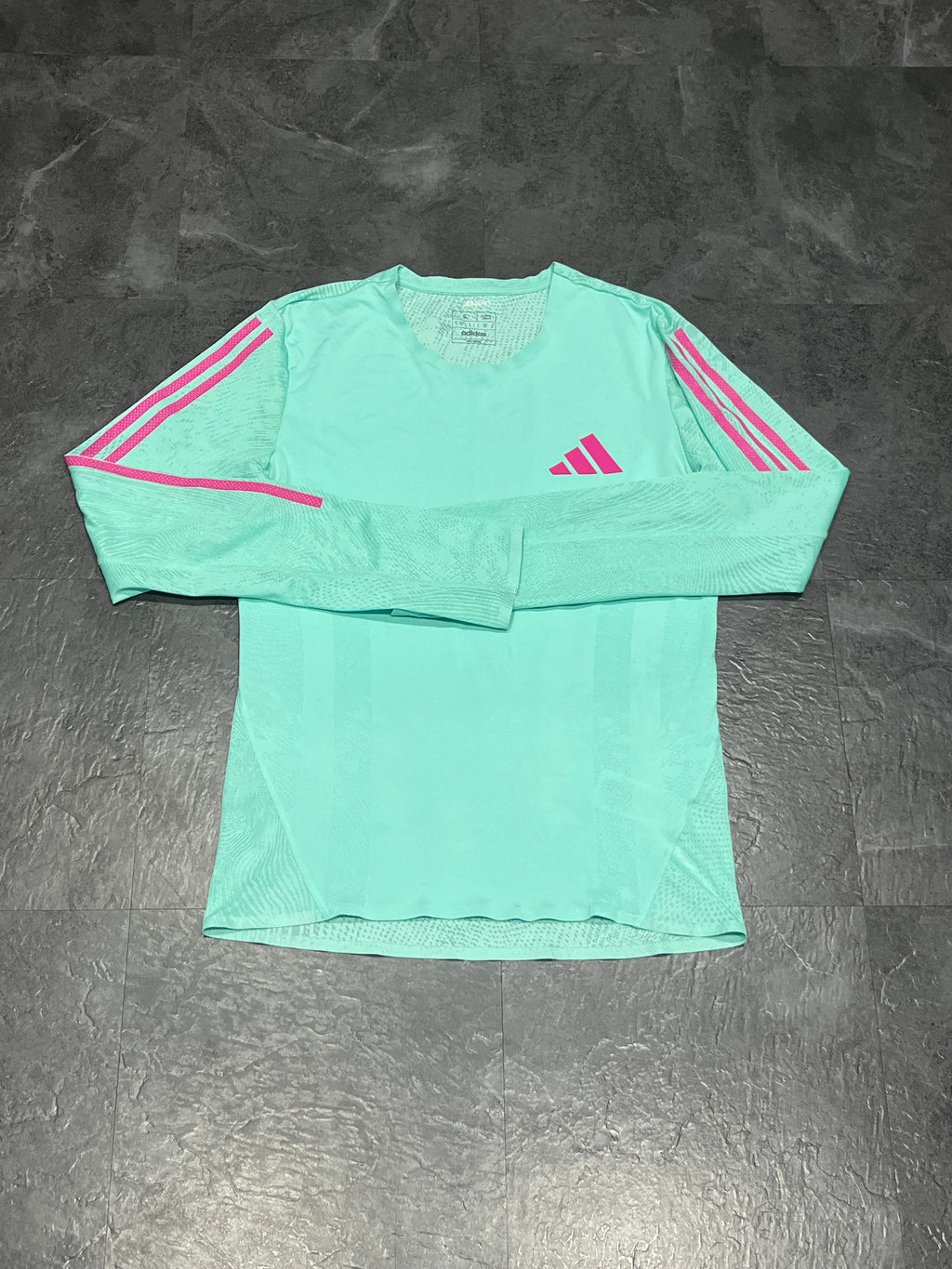 Green & Pink Adidas Men’s Adizero Promo Pro Elite 2023 LS Running Top