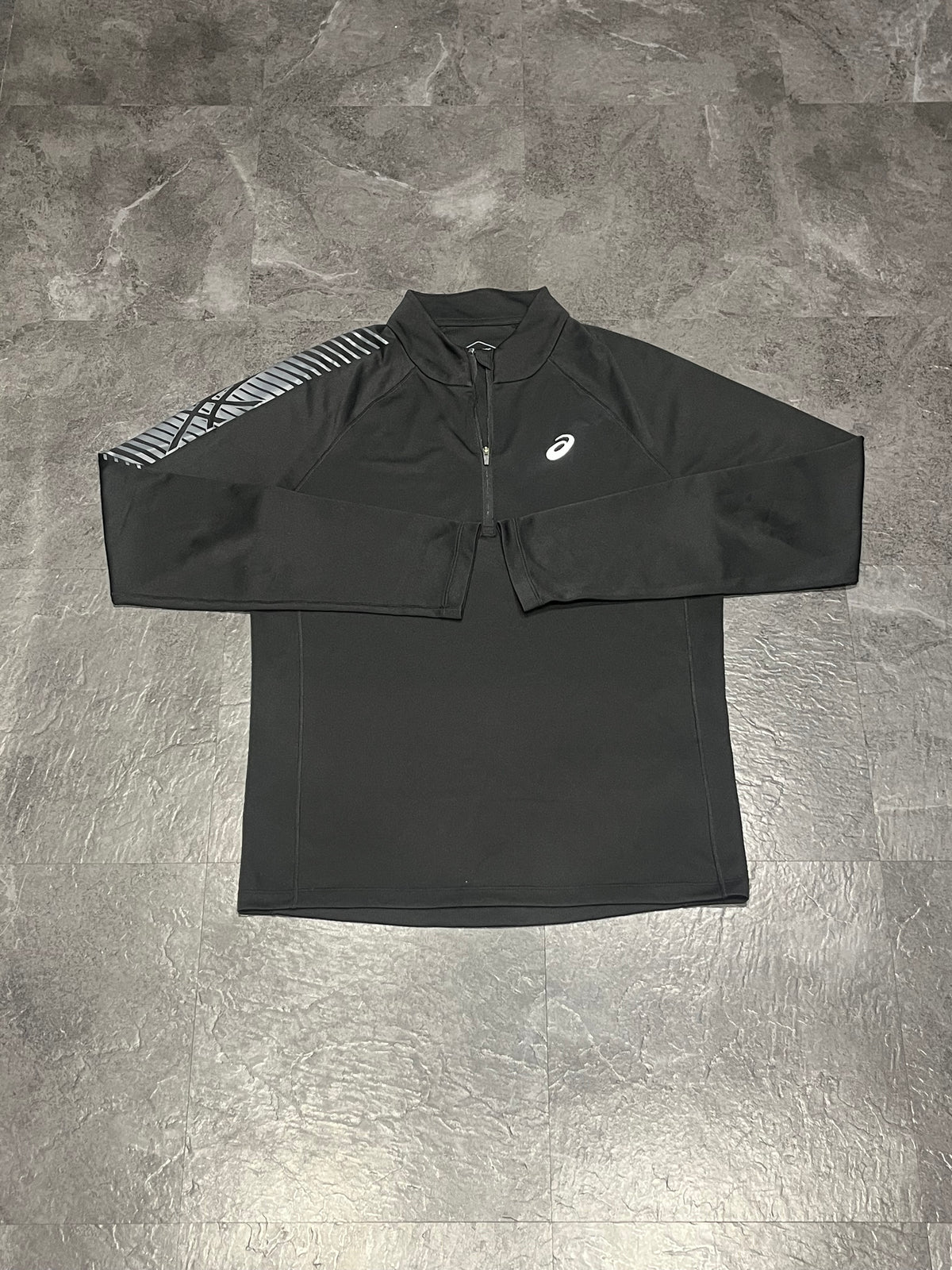 Black/Grey Asics Men’s Icon 1/4 Zip Running Top