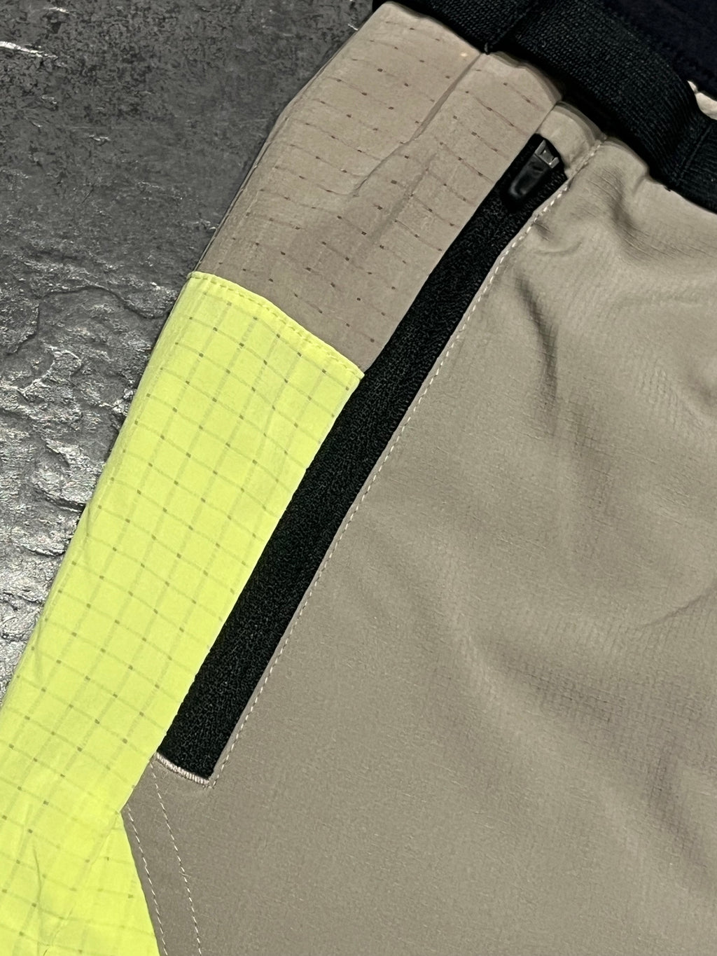 Beige & Light Lemon Nike Men” Dri Fit Trail 5” Brief Lined Running Shorts