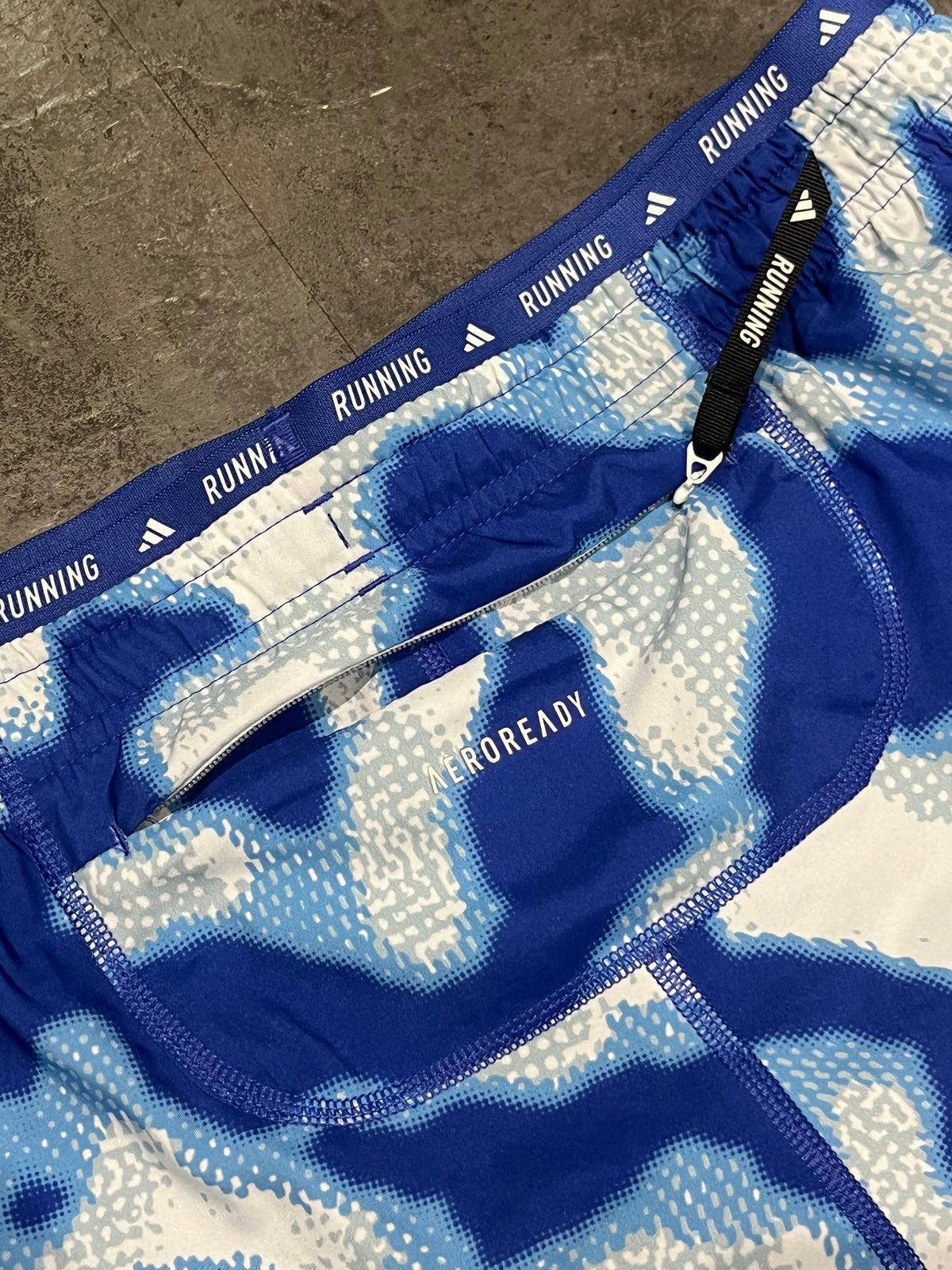 Blue Camo Adidas Men’s Own The Run 5” Brief Lined Running Shorts