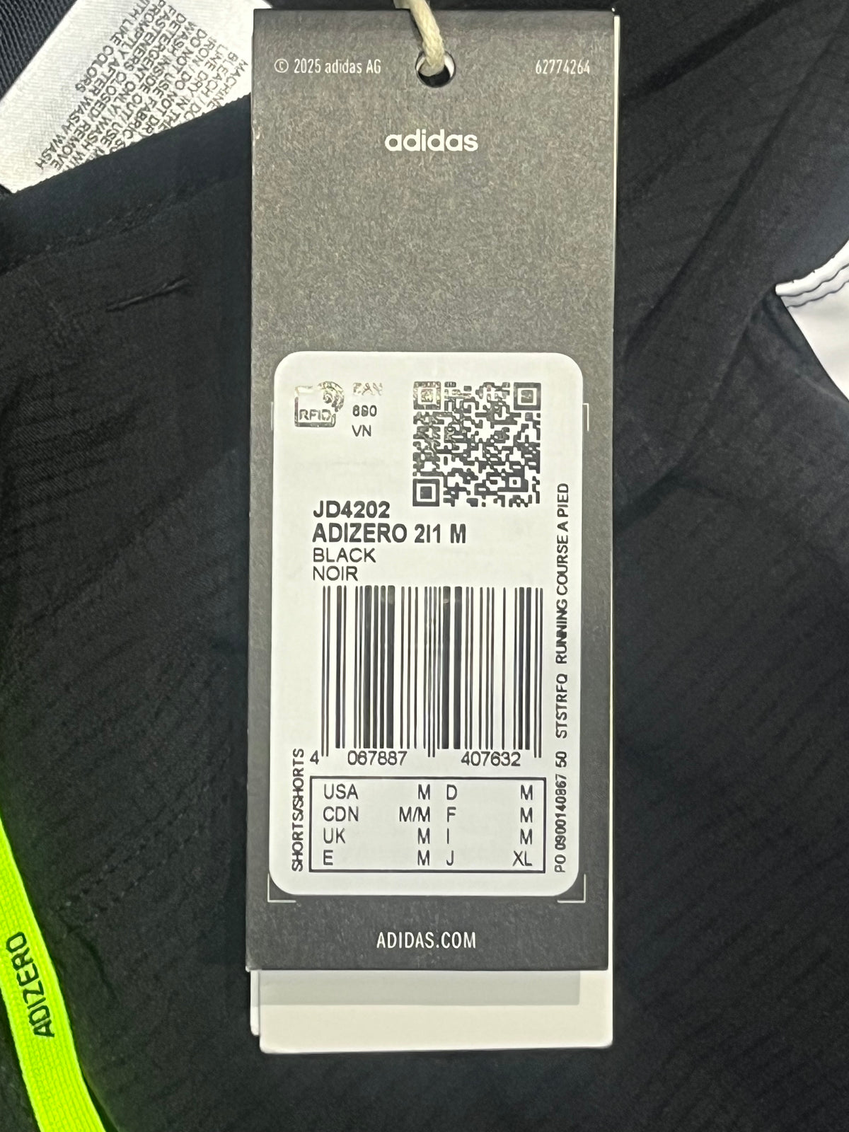 Black/White Adidas Men’s Adizero Gel Pocket 5” 2in1 Running Shorts