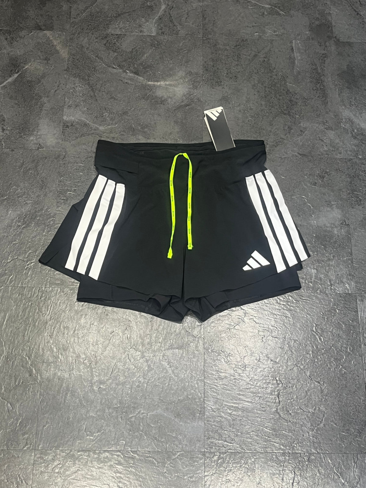 Black/White Adidas Men’s Adizero Gel Pocket 5” 2in1 Running Shorts