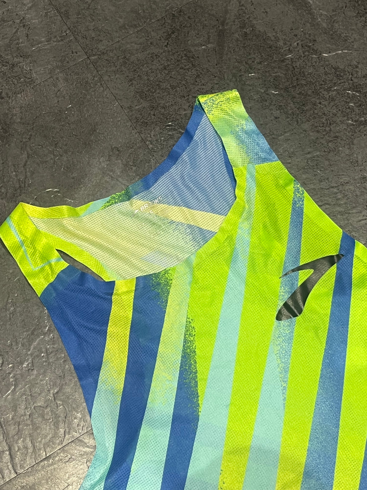 Green & Blue Brooks Men’s Pro Elite Racing Singlet