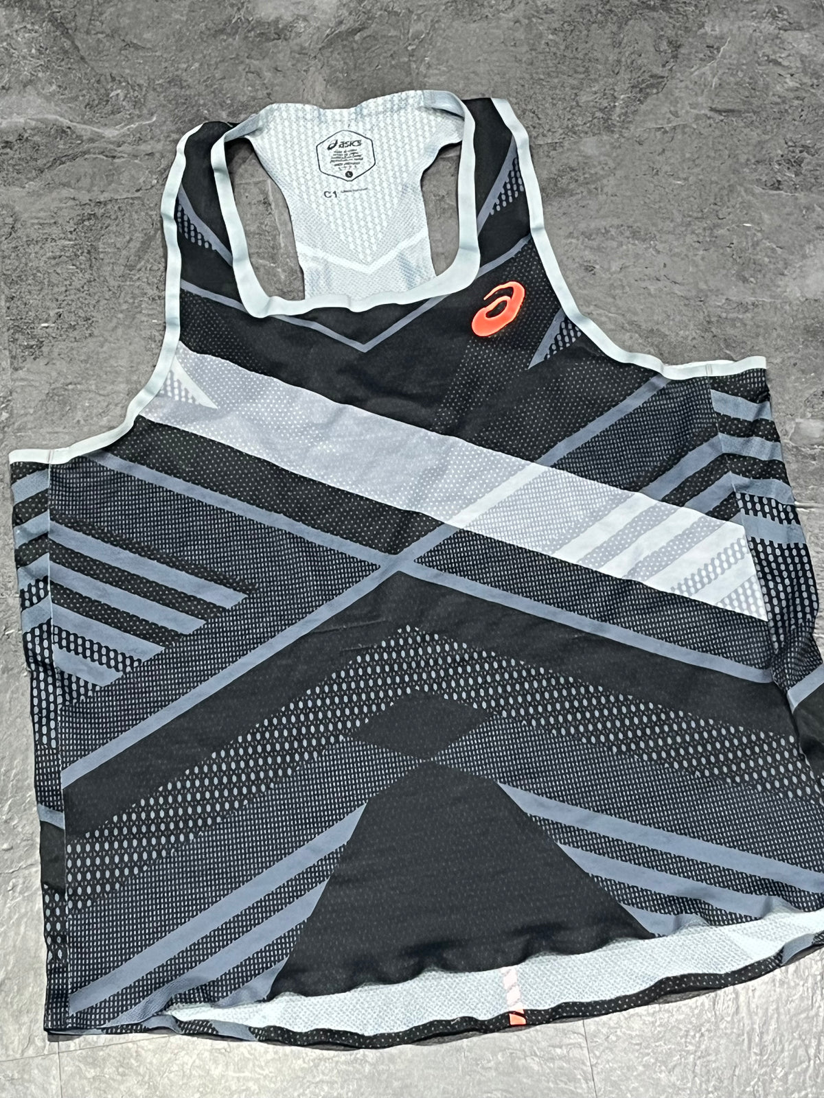 Black & Grey Asics Men’s Track Elite Cooling Racing Singlet
