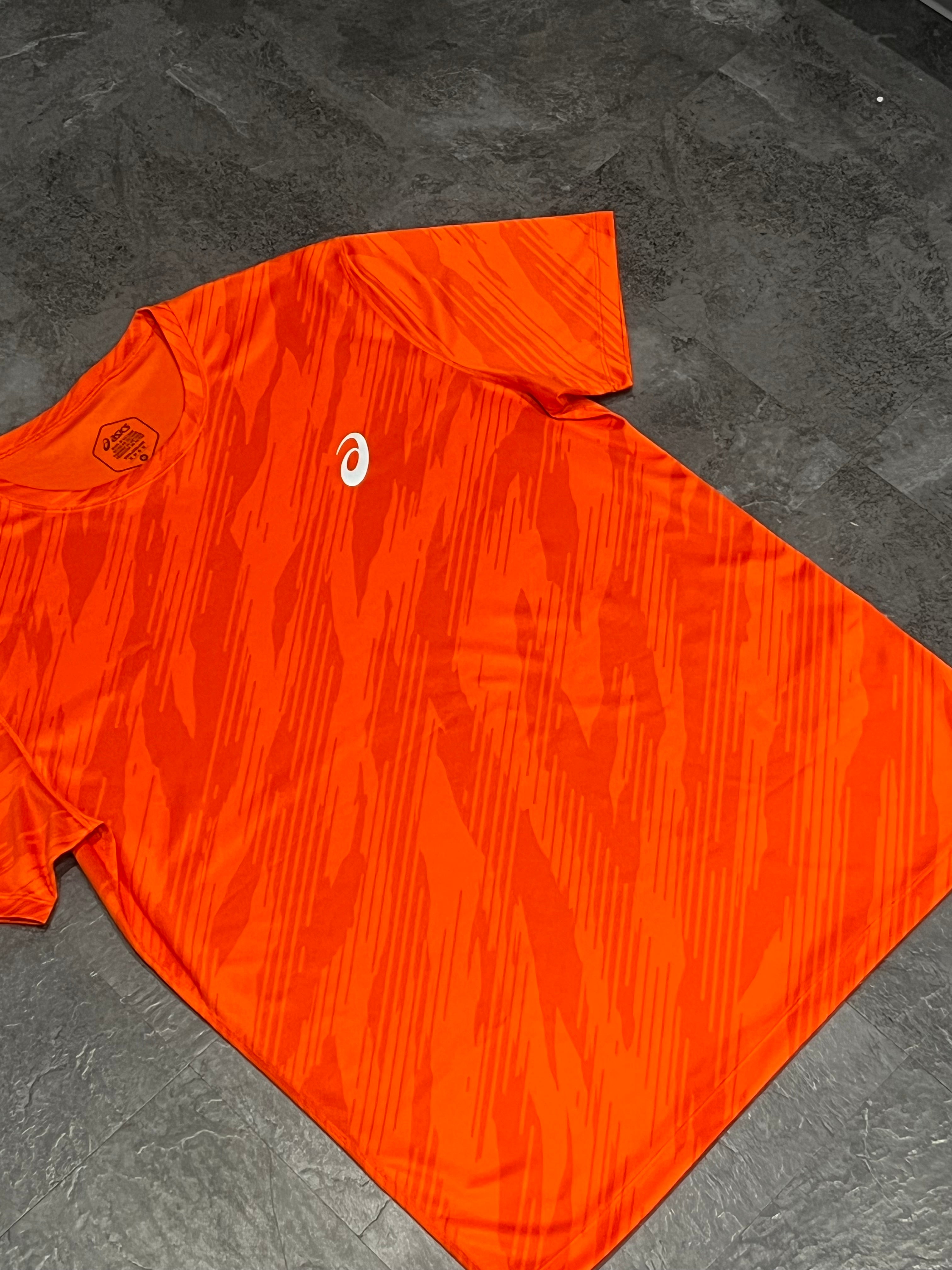 Red Asics Men’s Core All Over Print Running T Shirt