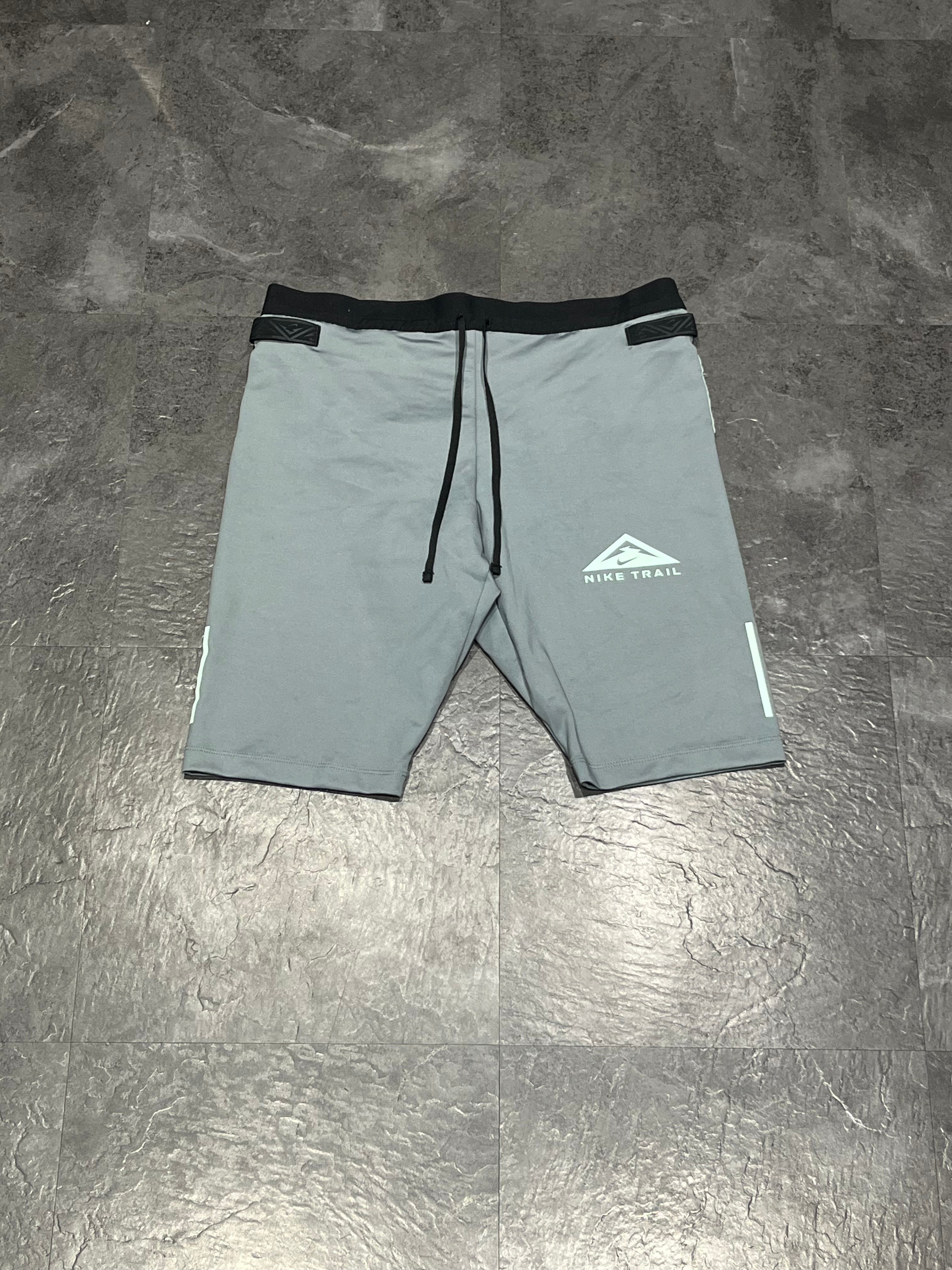 Grey Nike Mens Dri Fit Trail Running 1/2 Tights