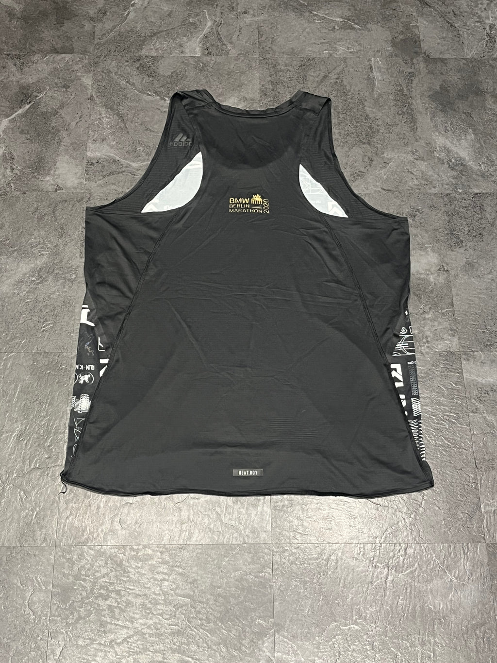 Black/White Adidas Men’s Berlin Marathon 2020 Racing Singlet
