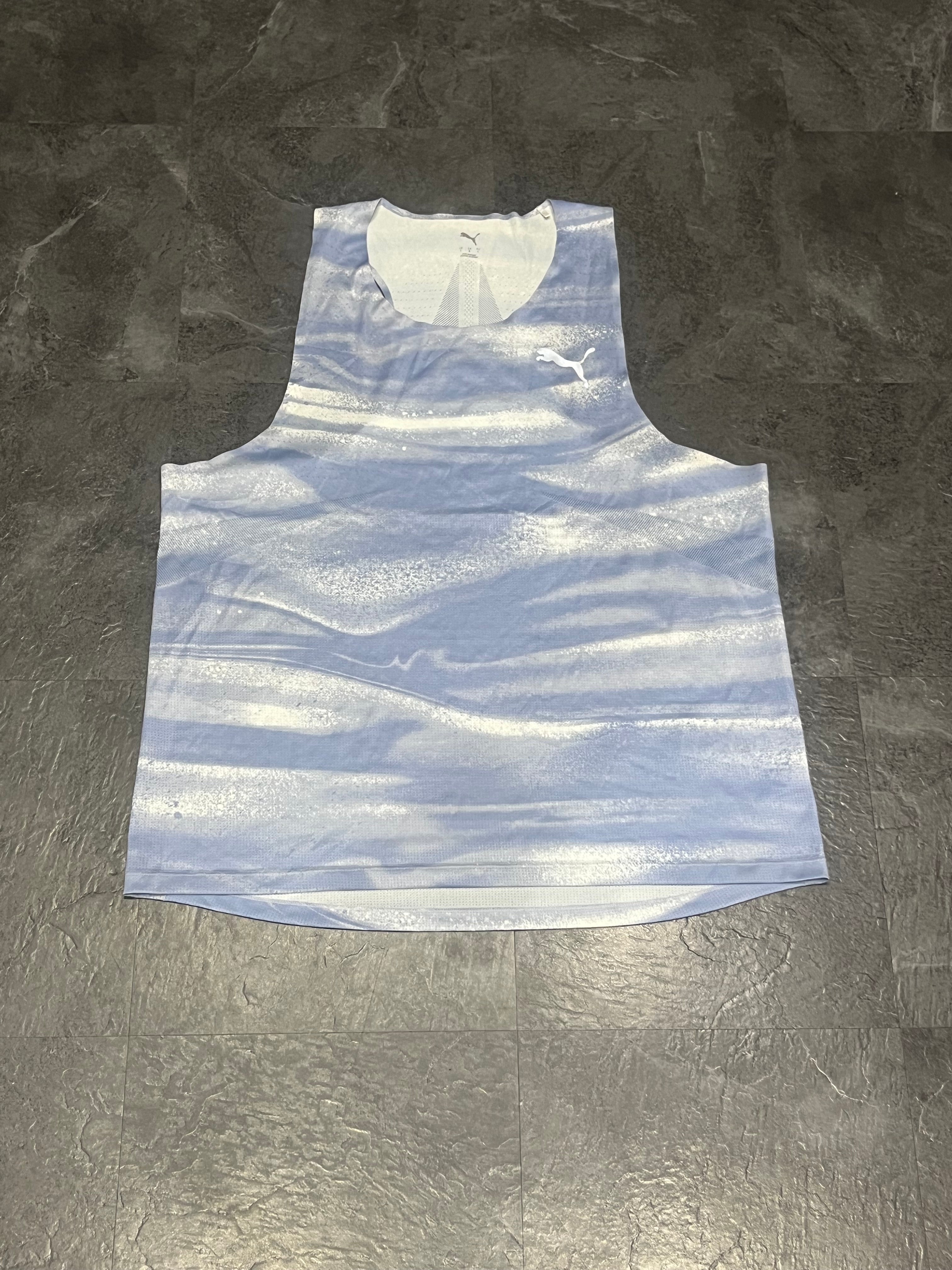 Cool Blue & White Puma Raceday Ultraspun Racing Singlet