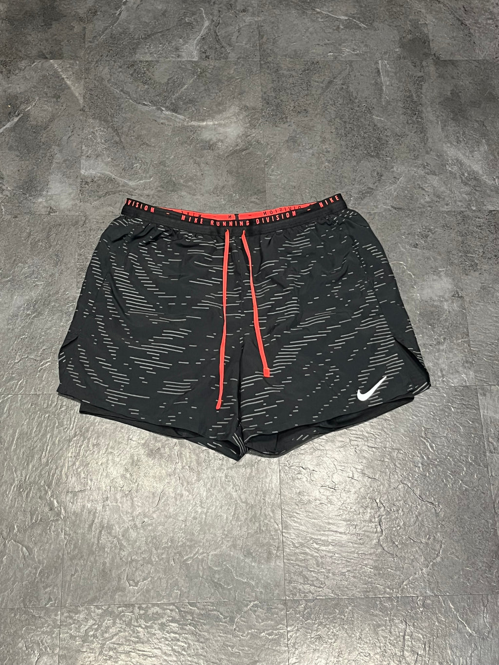 Black & Red Nike Men’s Dri Fit Running Division 2in1 Shorts