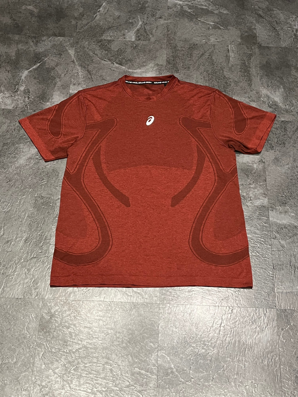 Dark Red Asics Men’s Seamless Actibreeze SS Running T Shirt