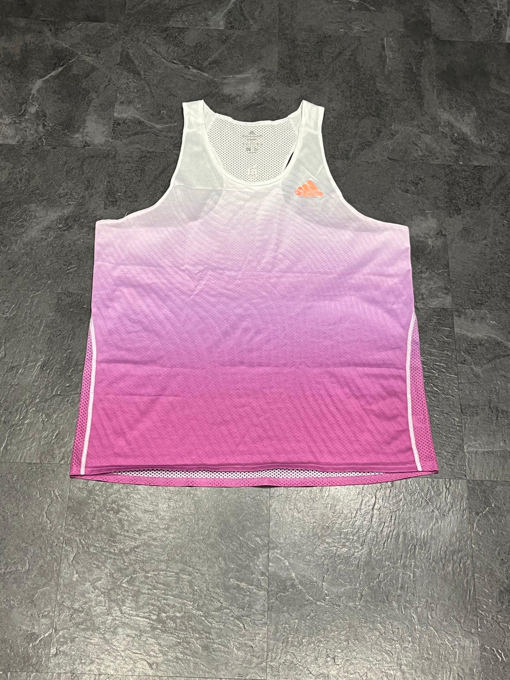 Pink/White Adidas Men’s Adizero Racing Singlet