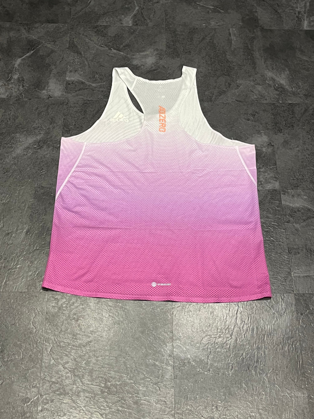 Pink/White Adidas Men’s Adizero Racing Singlet
