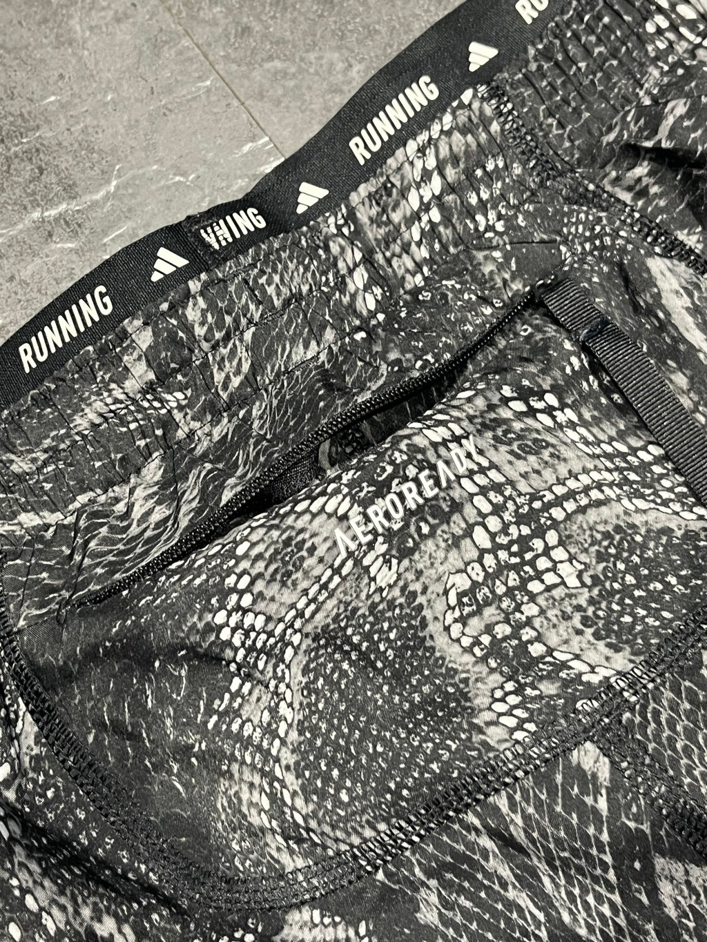 Black/Grey Adidas “Own The Run” 5” Bried Lined Running Shorts