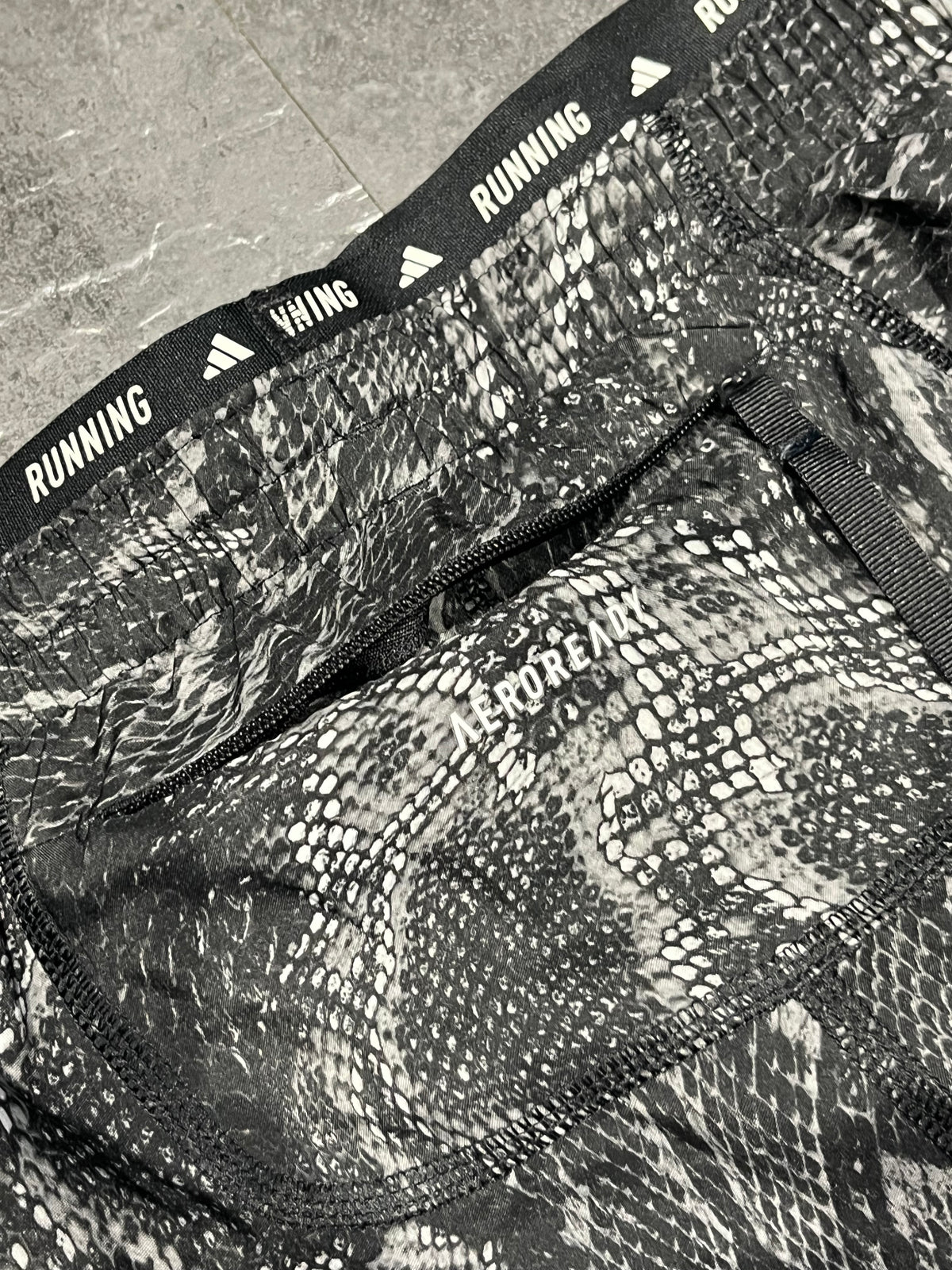 Black/Grey Adidas “Own The Run” 5” Bried Lined Running Shorts