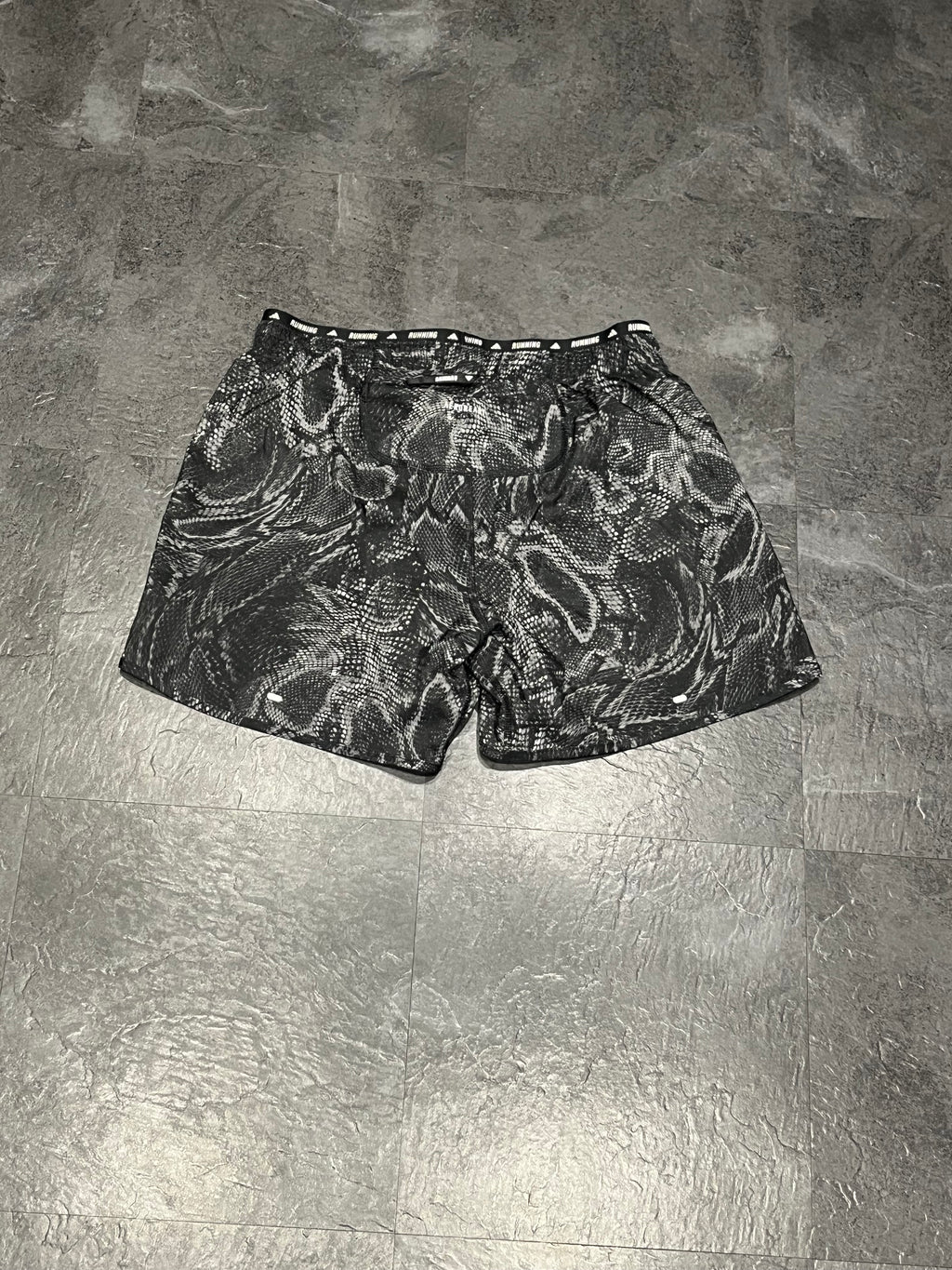 Black/Grey Adidas “Own The Run” 5” Bried Lined Running Shorts