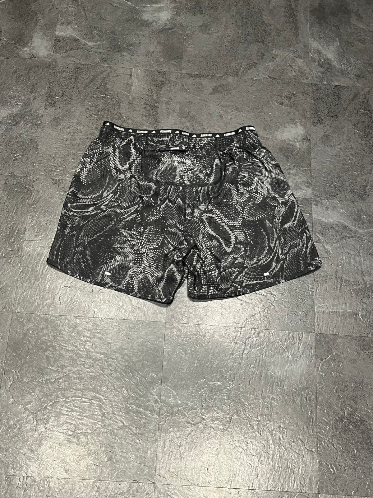 Black/Grey Adidas “Own The Run” 5” Bried Lined Running Shorts