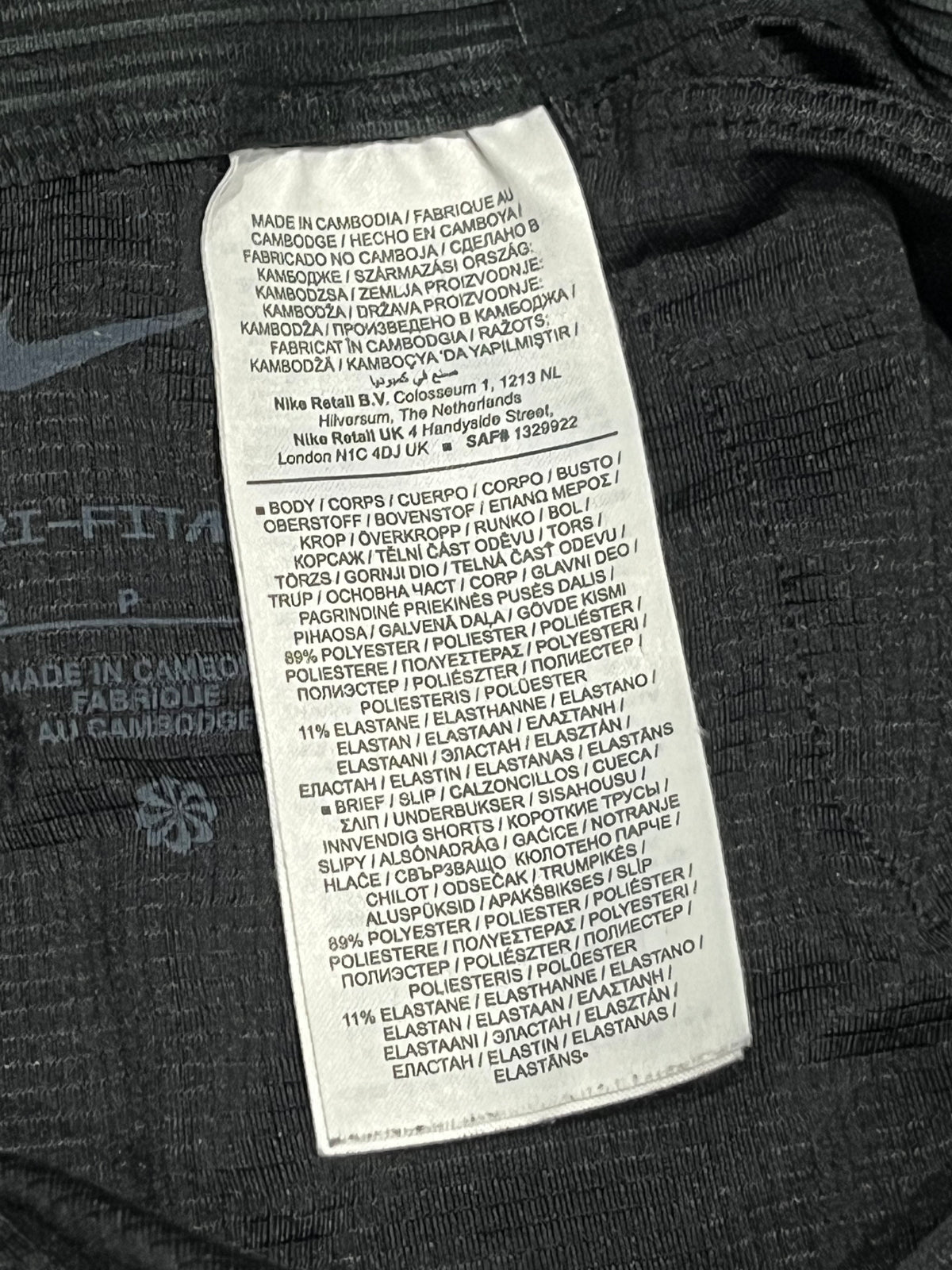 Black Nike Men’s Dri Fit ADV Aeroswift Racing Leggings